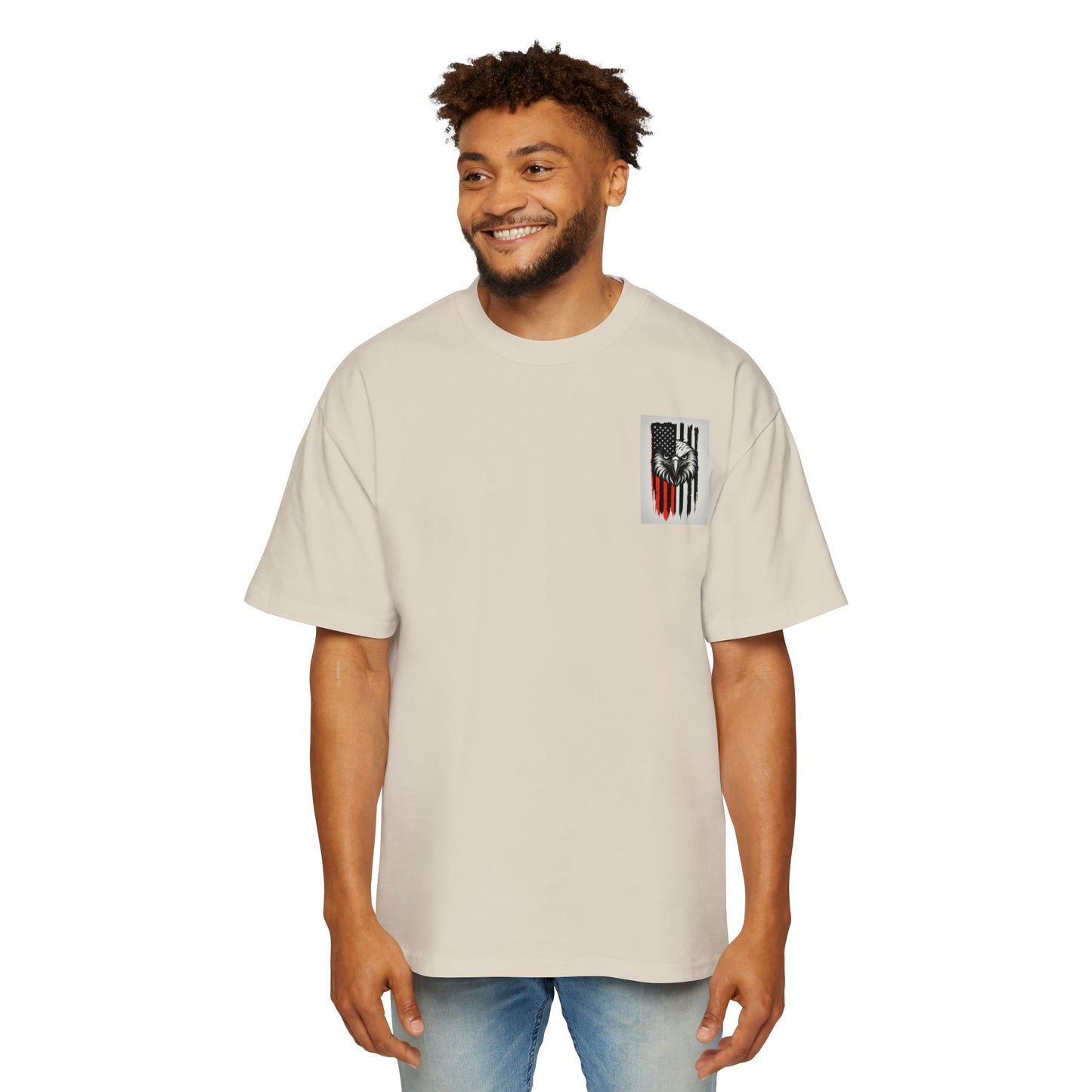 Bold American Eagle Tee for Men, Patriotic Oversized Shirt, Casual Wear, Gift for Dad, Independence Day Apparel, Freedom Outfit