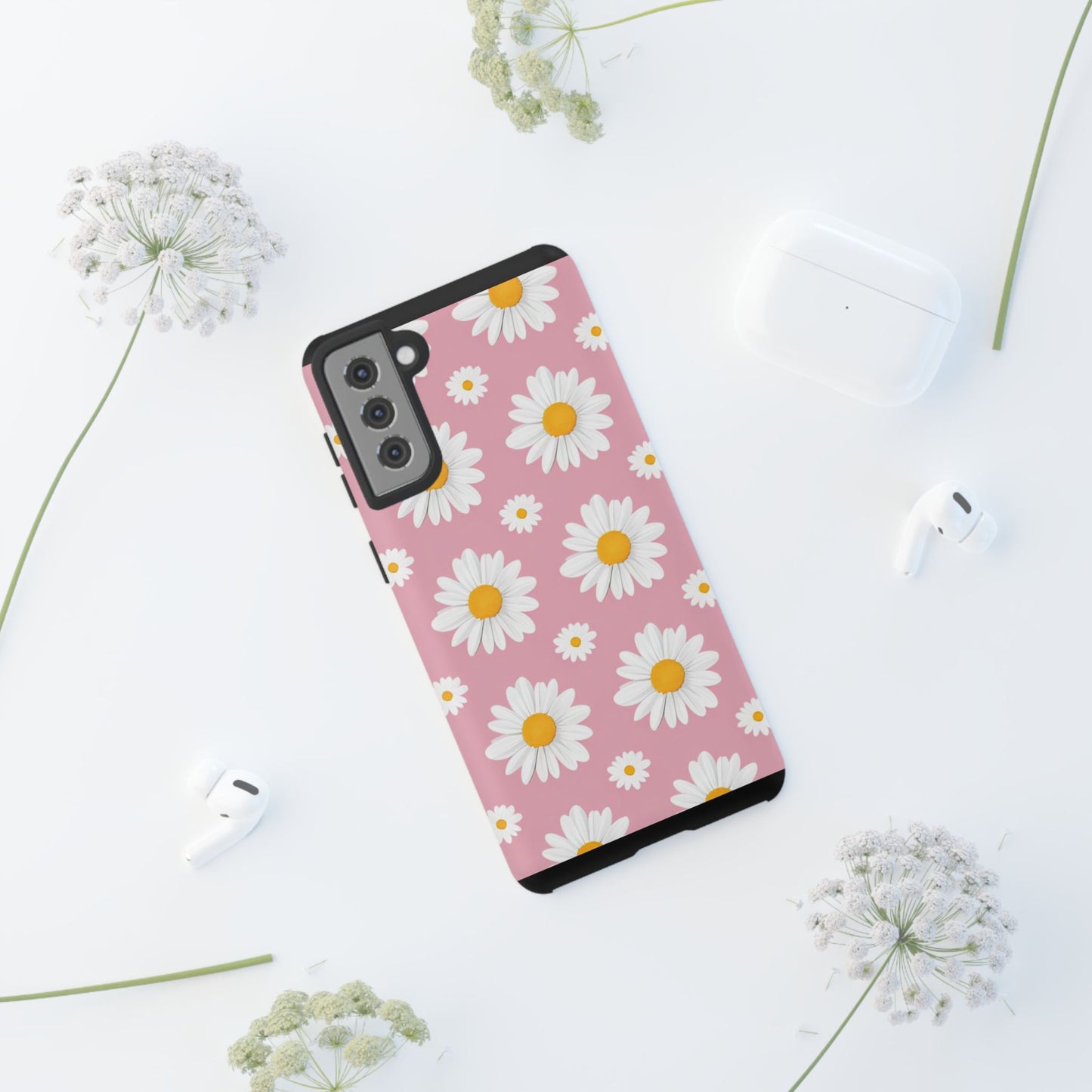 Daisy Phone Case | Floral Design, Tough Protection, Pink Flower Pattern, Gift for Her, Spring Aesthetic, iPhone Case