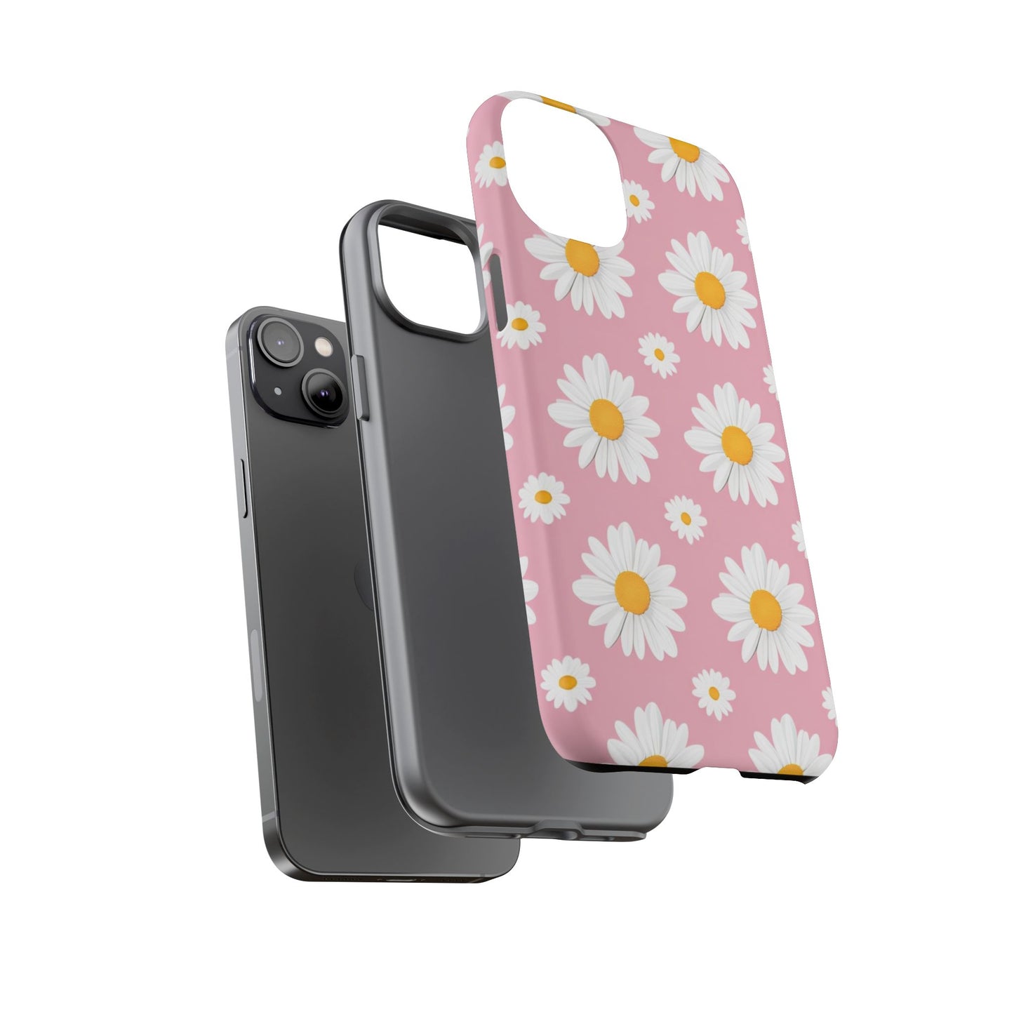 Daisy Phone Case | Floral Design, Tough Protection, Pink Flower Pattern, Gift for Her, Spring Aesthetic, iPhone Case