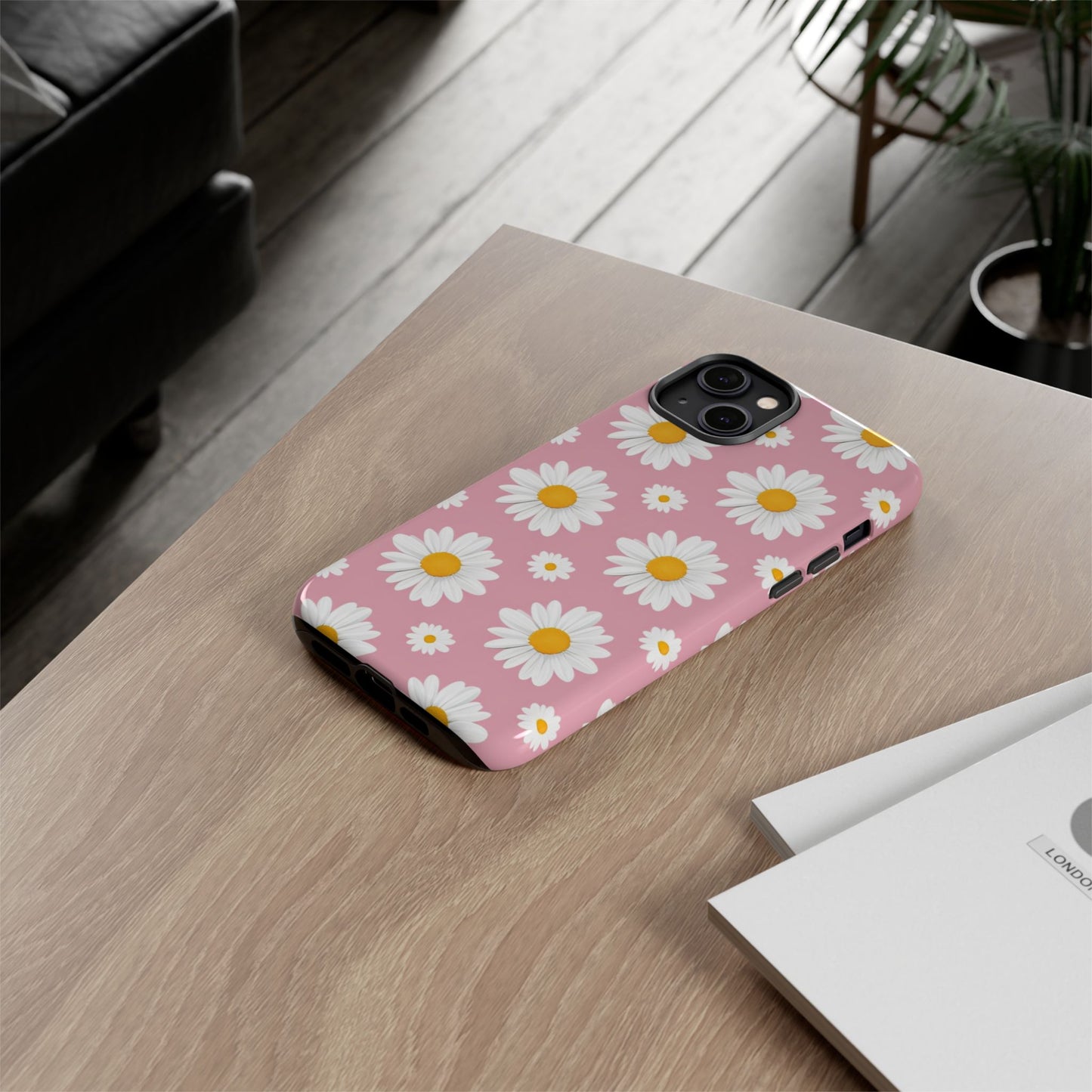 Daisy Phone Case | Floral Design, Tough Protection, Pink Flower Pattern, Gift for Her, Spring Aesthetic, iPhone Case