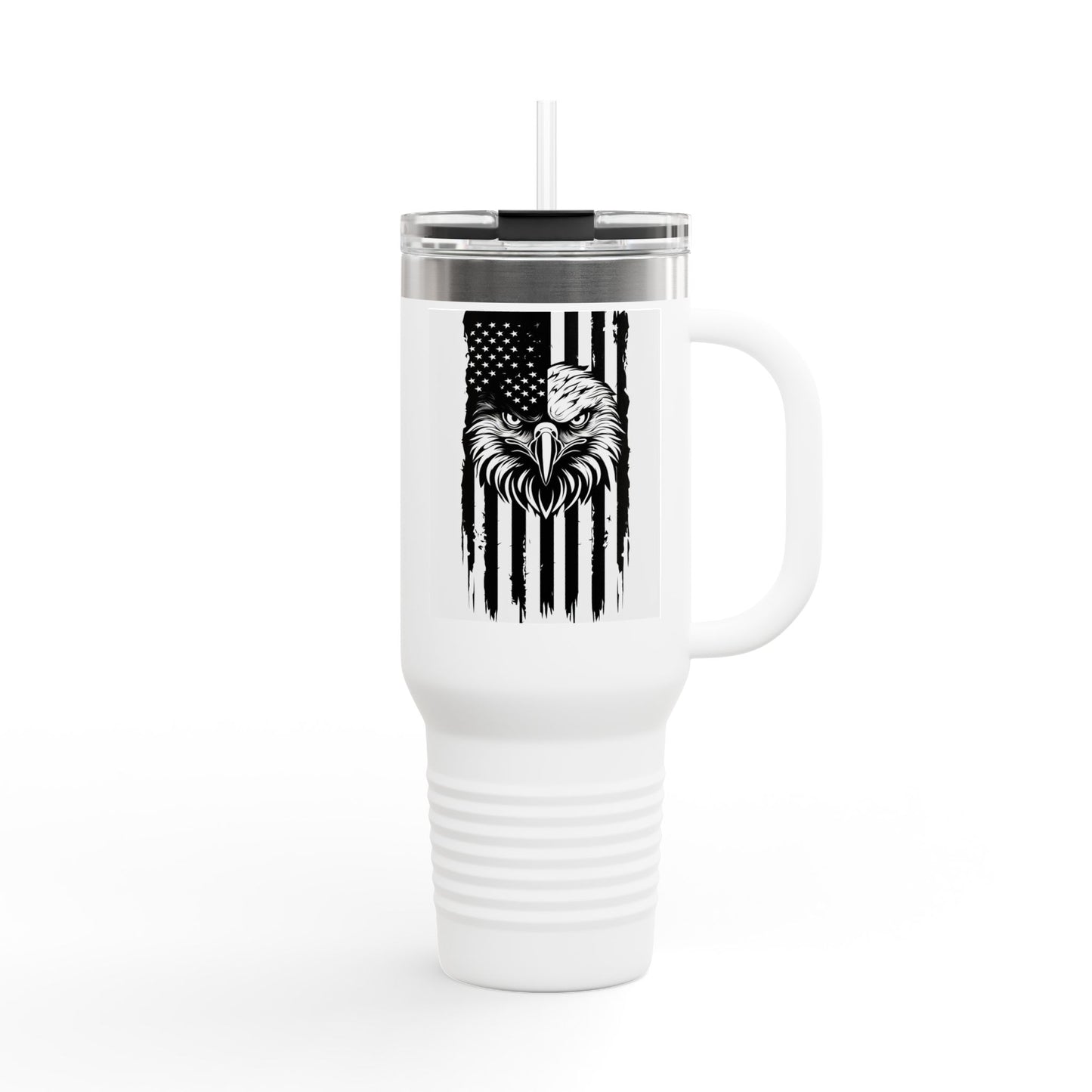 Patriotic Insulated Travel Mug, 40oz - American Eagle Design, Perfect for Outdoors, Gifts, Sports Events, Camping, Travel
