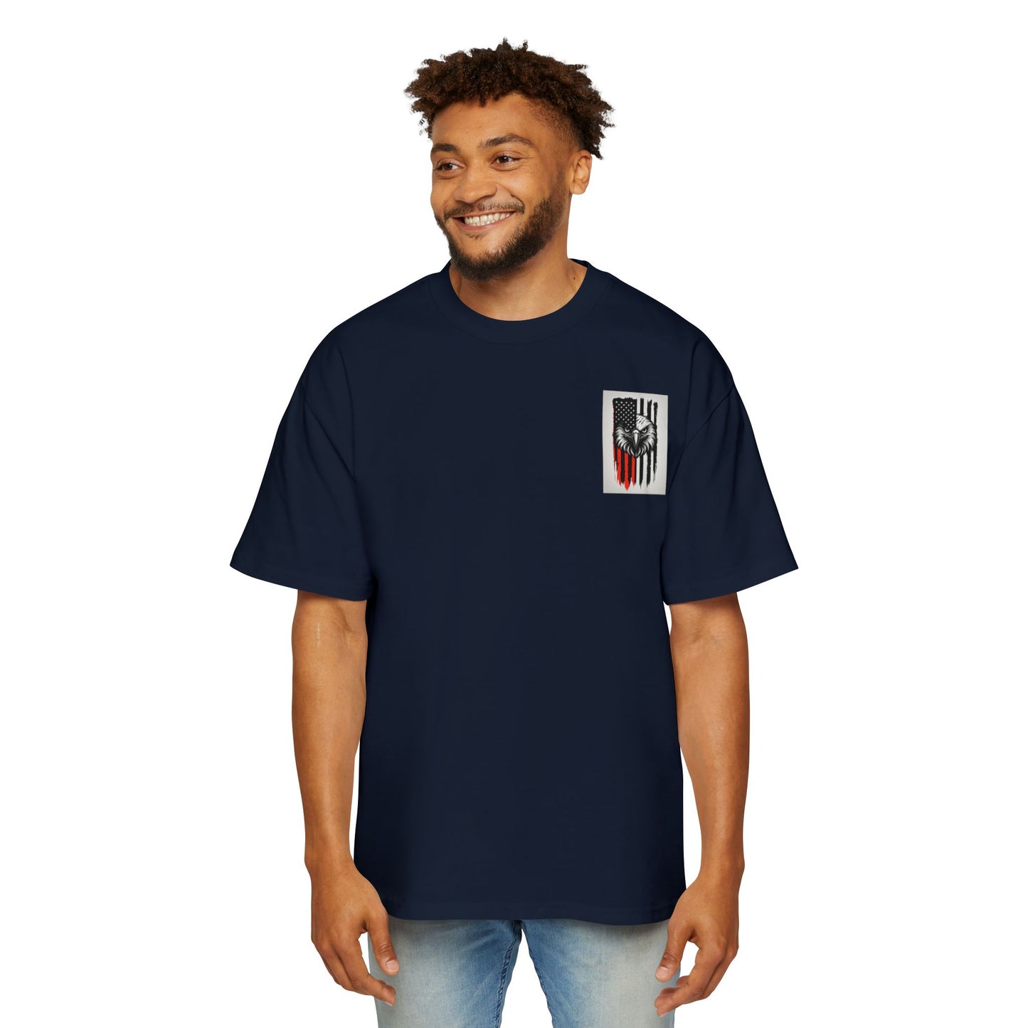 Bold American Eagle Tee for Men, Patriotic Oversized Shirt, Casual Wear, Gift for Dad, Independence Day Apparel, Freedom Outfit