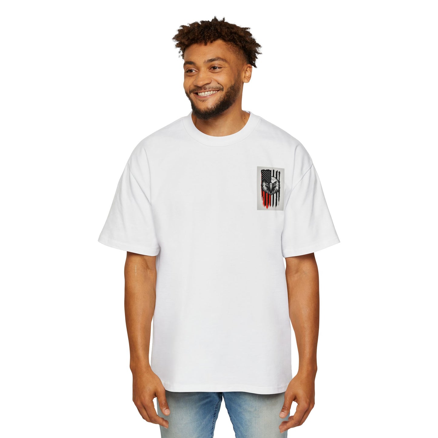 Bold American Eagle Tee for Men, Patriotic Oversized Shirt, Casual Wear, Gift for Dad, Independence Day Apparel, Freedom Outfit