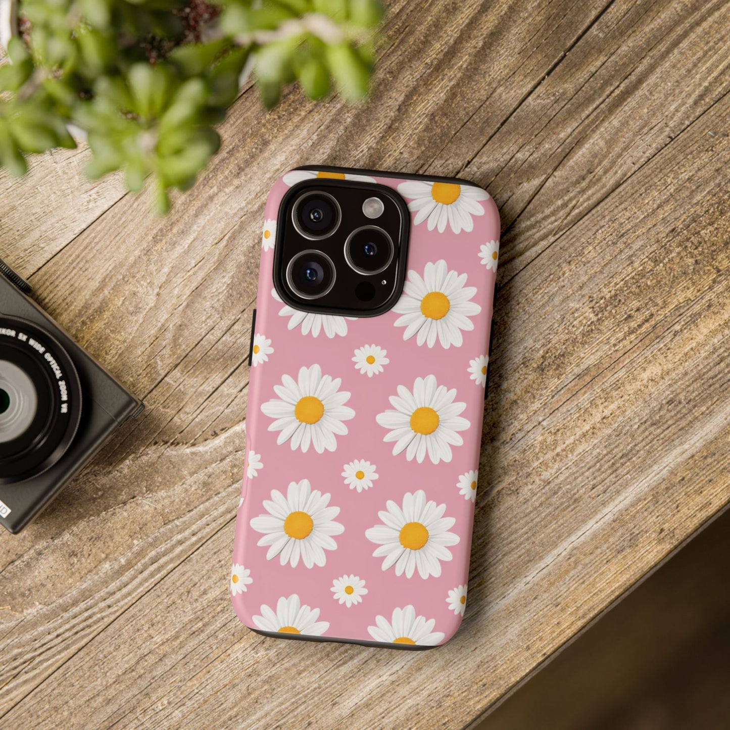 Daisy Phone Case | Floral Design, Tough Protection, Pink Flower Pattern, Gift for Her, Spring Aesthetic, iPhone Case