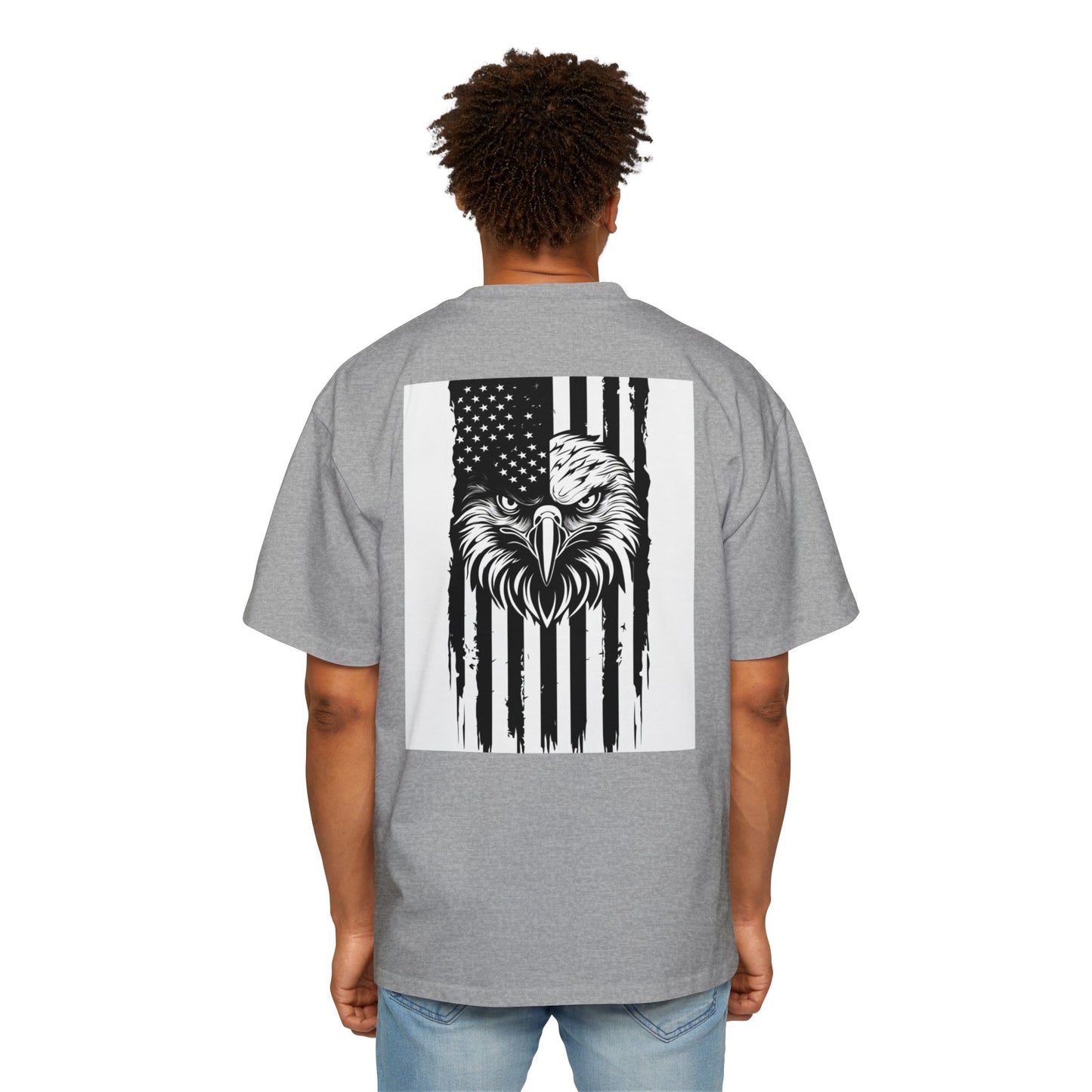 Bold American Eagle Tee for Men, Patriotic Oversized Shirt, Casual Wear, Gift for Dad, Independence Day Apparel, Freedom Outfit