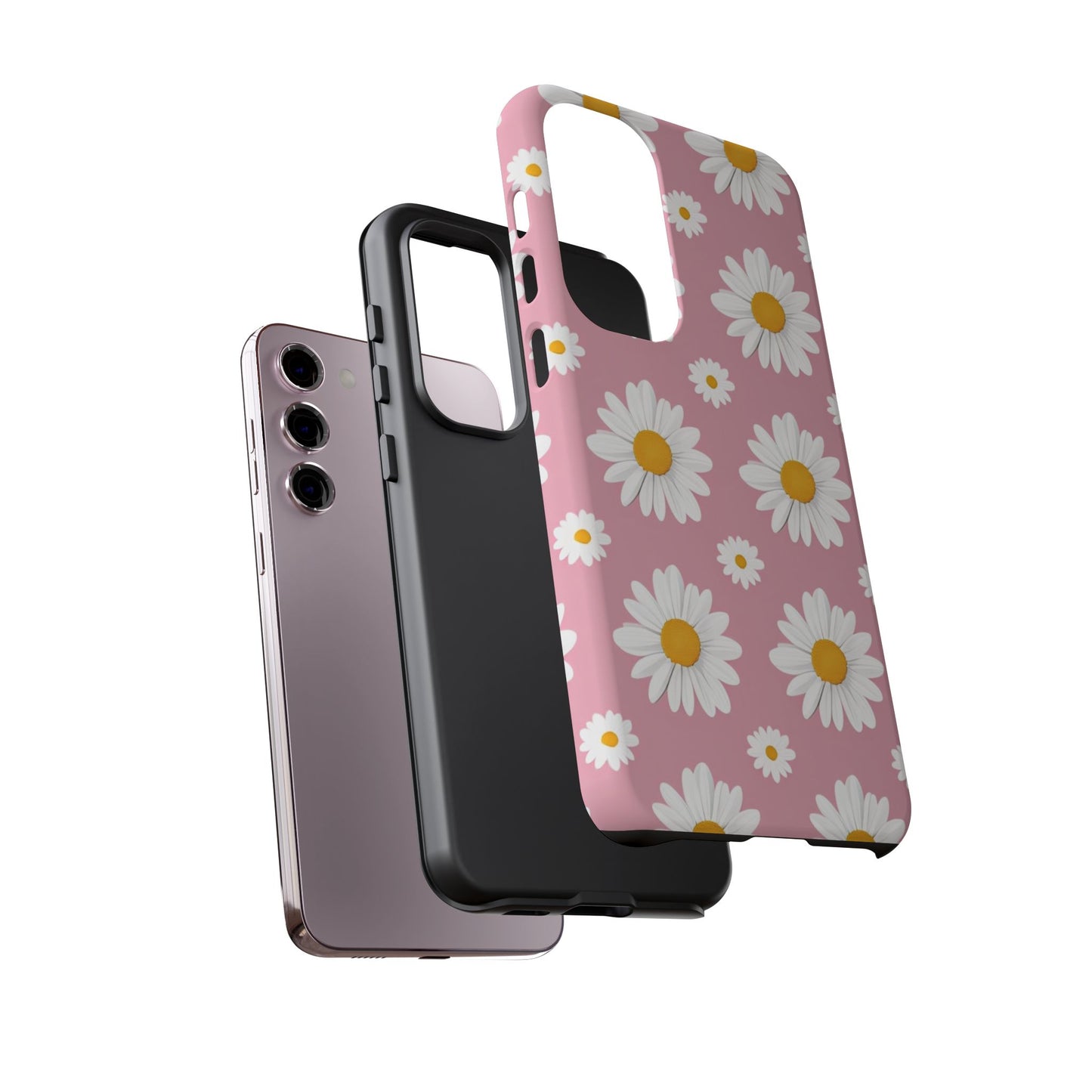 Daisy Phone Case | Floral Design, Tough Protection, Pink Flower Pattern, Gift for Her, Spring Aesthetic, iPhone Case