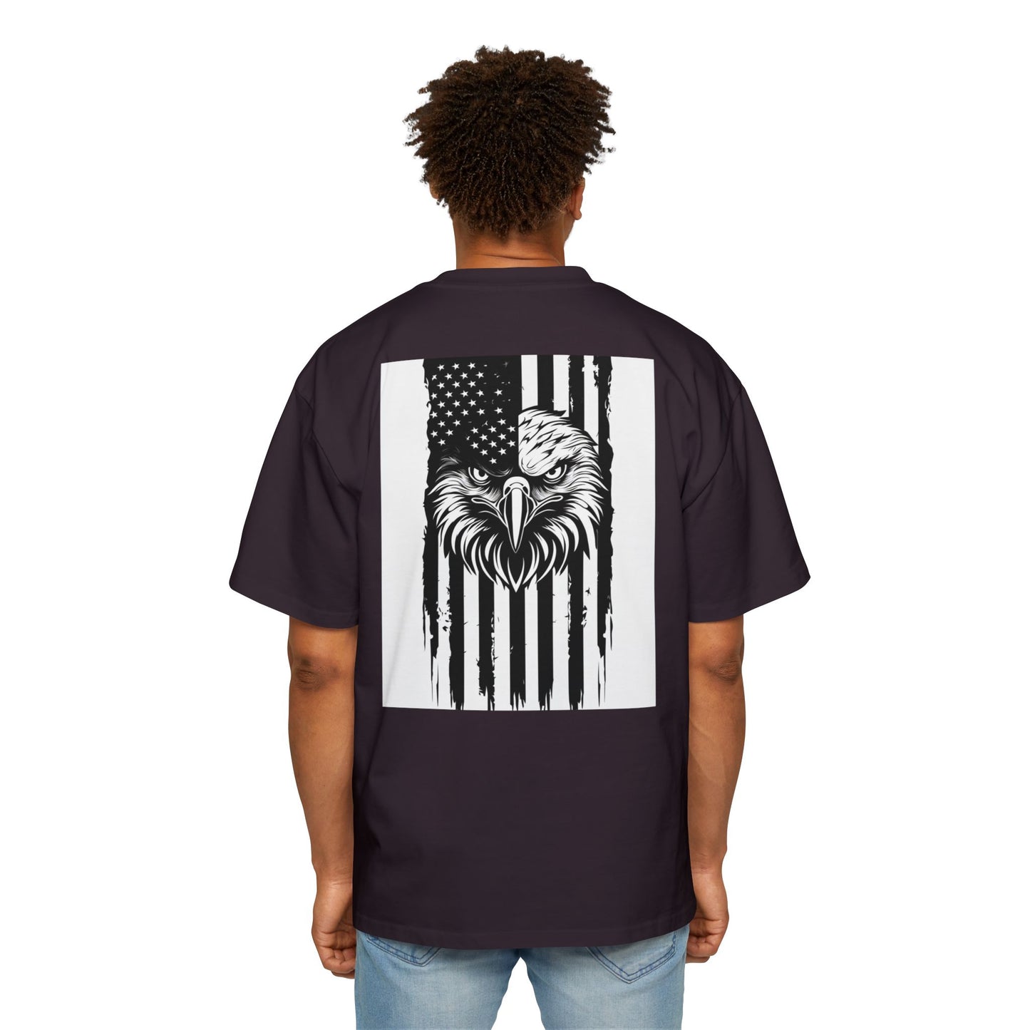 Bold American Eagle Tee for Men, Patriotic Oversized Shirt, Casual Wear, Gift for Dad, Independence Day Apparel, Freedom Outfit