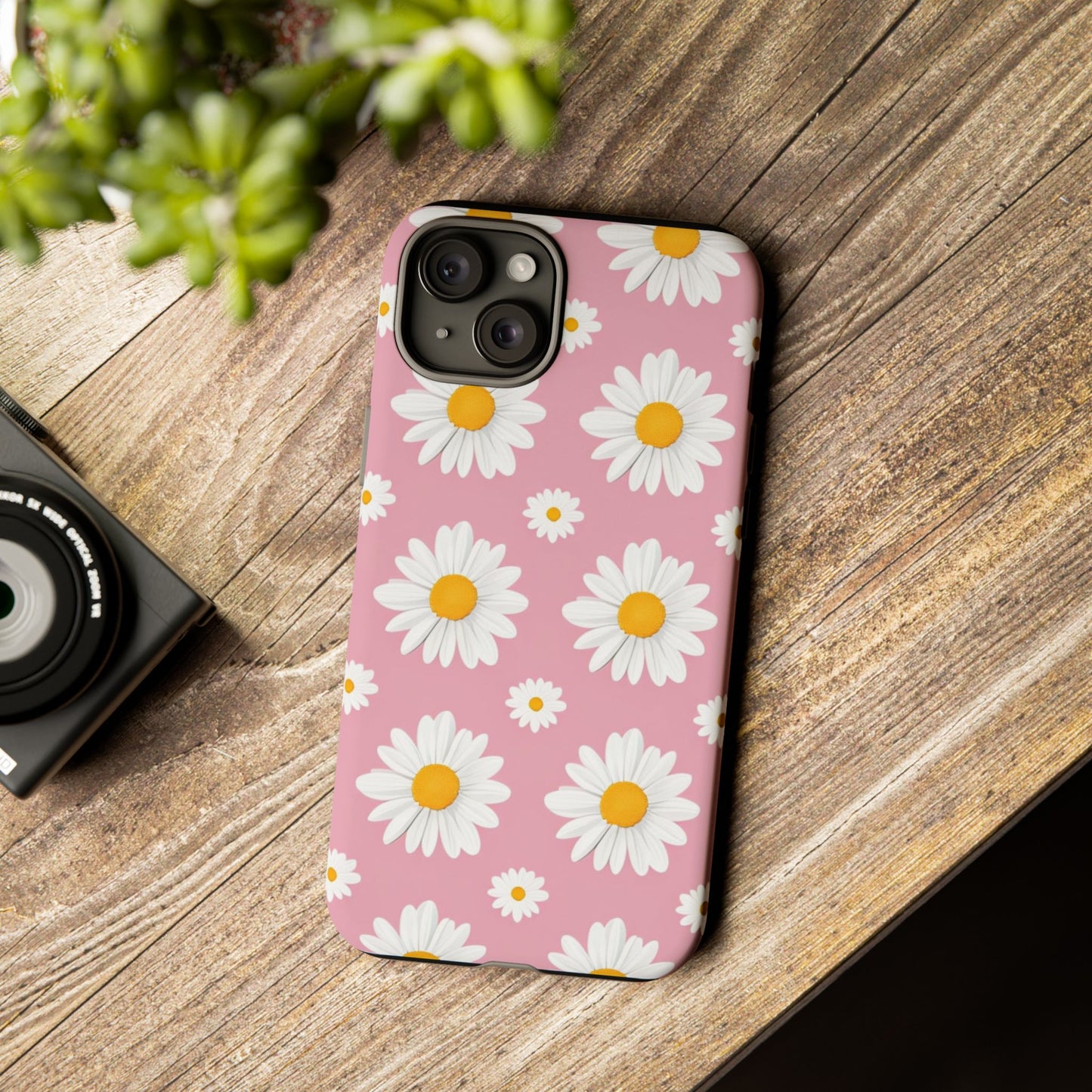 Daisy Phone Case | Floral Design, Tough Protection, Pink Flower Pattern, Gift for Her, Spring Aesthetic, iPhone Case