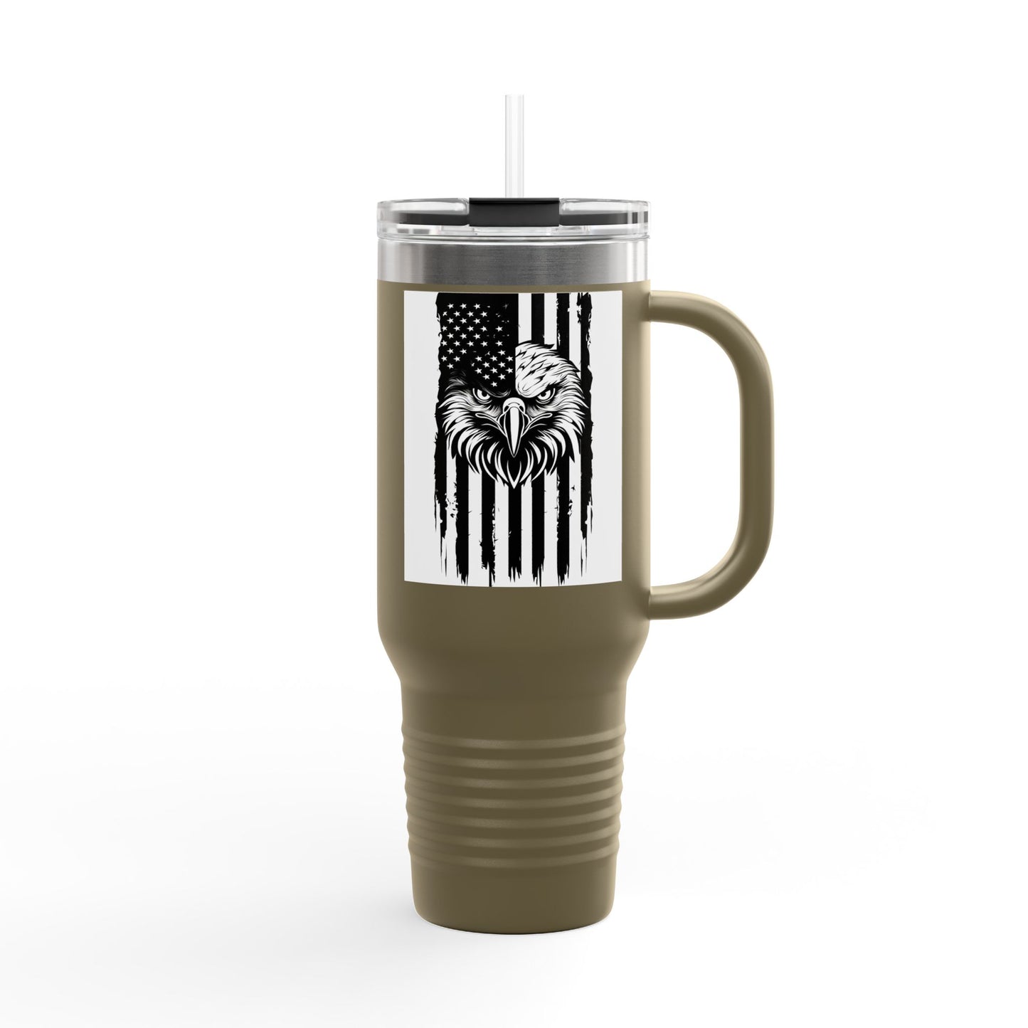 Patriotic Insulated Travel Mug, 40oz - American Eagle Design, Perfect for Outdoors, Gifts, Sports Events, Camping, Travel