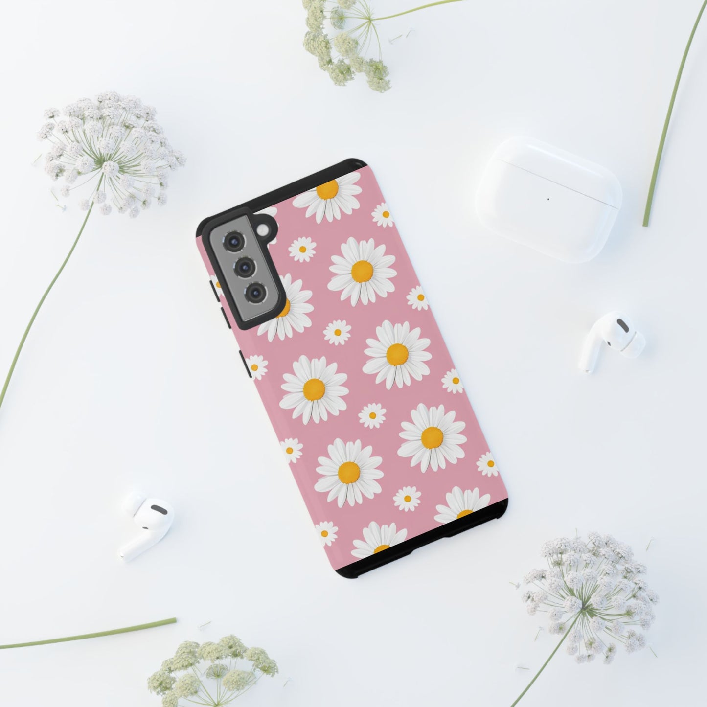 Daisy Phone Case | Floral Design, Tough Protection, Pink Flower Pattern, Gift for Her, Spring Aesthetic, iPhone Case