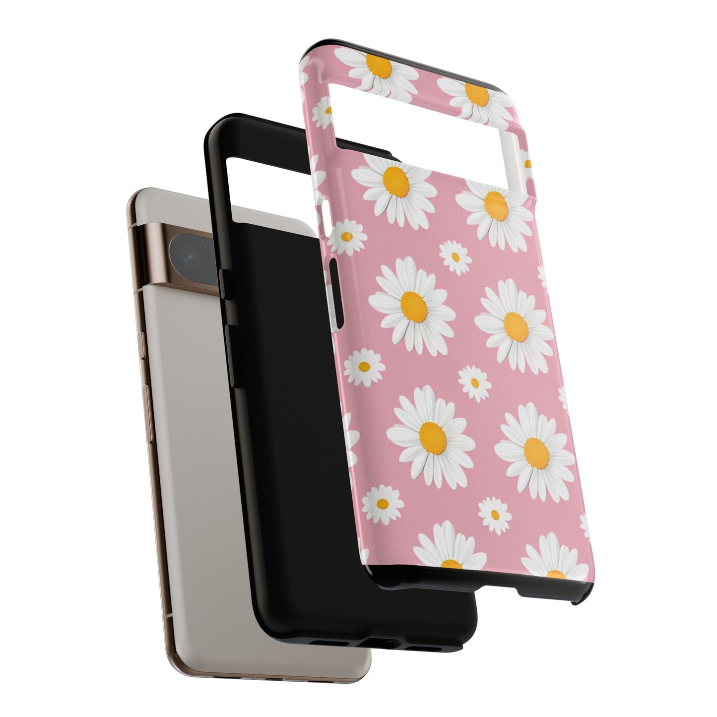 Daisy Phone Case | Floral Design, Tough Protection, Pink Flower Pattern, Gift for Her, Spring Aesthetic, iPhone Case