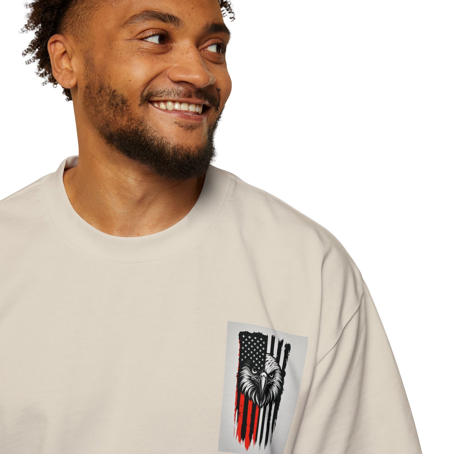 Bold American Eagle Tee for Men, Patriotic Oversized Shirt, Casual Wear, Gift for Dad, Independence Day Apparel, Freedom Outfit