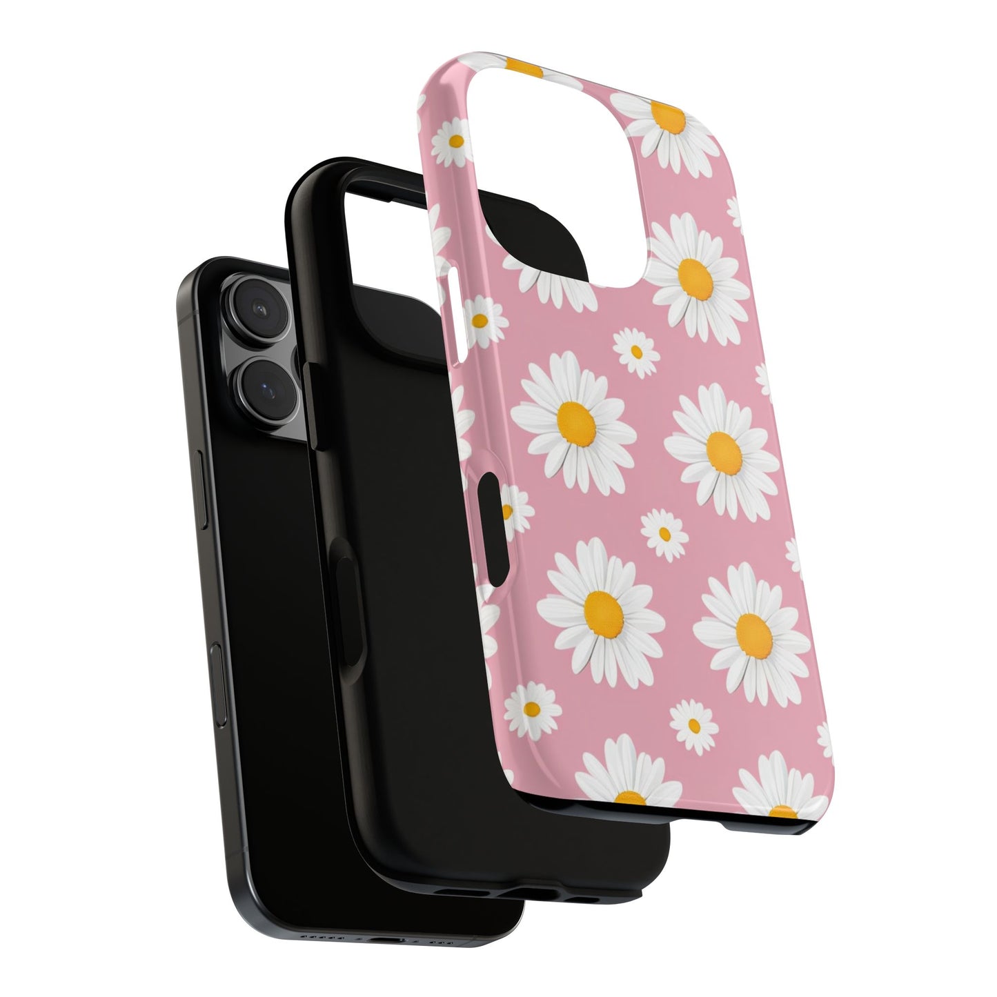 Daisy Phone Case | Floral Design, Tough Protection, Pink Flower Pattern, Gift for Her, Spring Aesthetic, iPhone Case