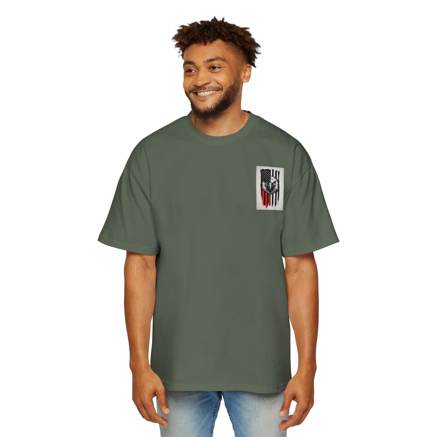 Bold American Eagle Tee for Men, Patriotic Oversized Shirt, Casual Wear, Gift for Dad, Independence Day Apparel, Freedom Outfit