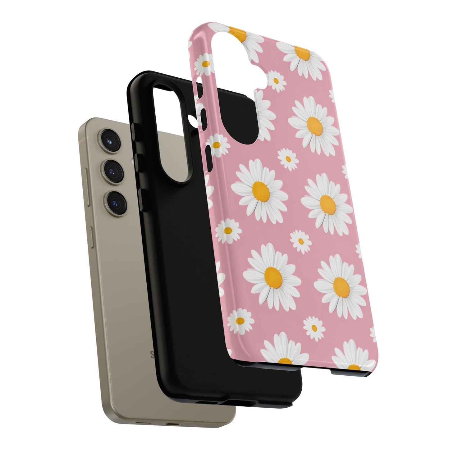 Daisy Phone Case | Floral Design, Tough Protection, Pink Flower Pattern, Gift for Her, Spring Aesthetic, iPhone Case
