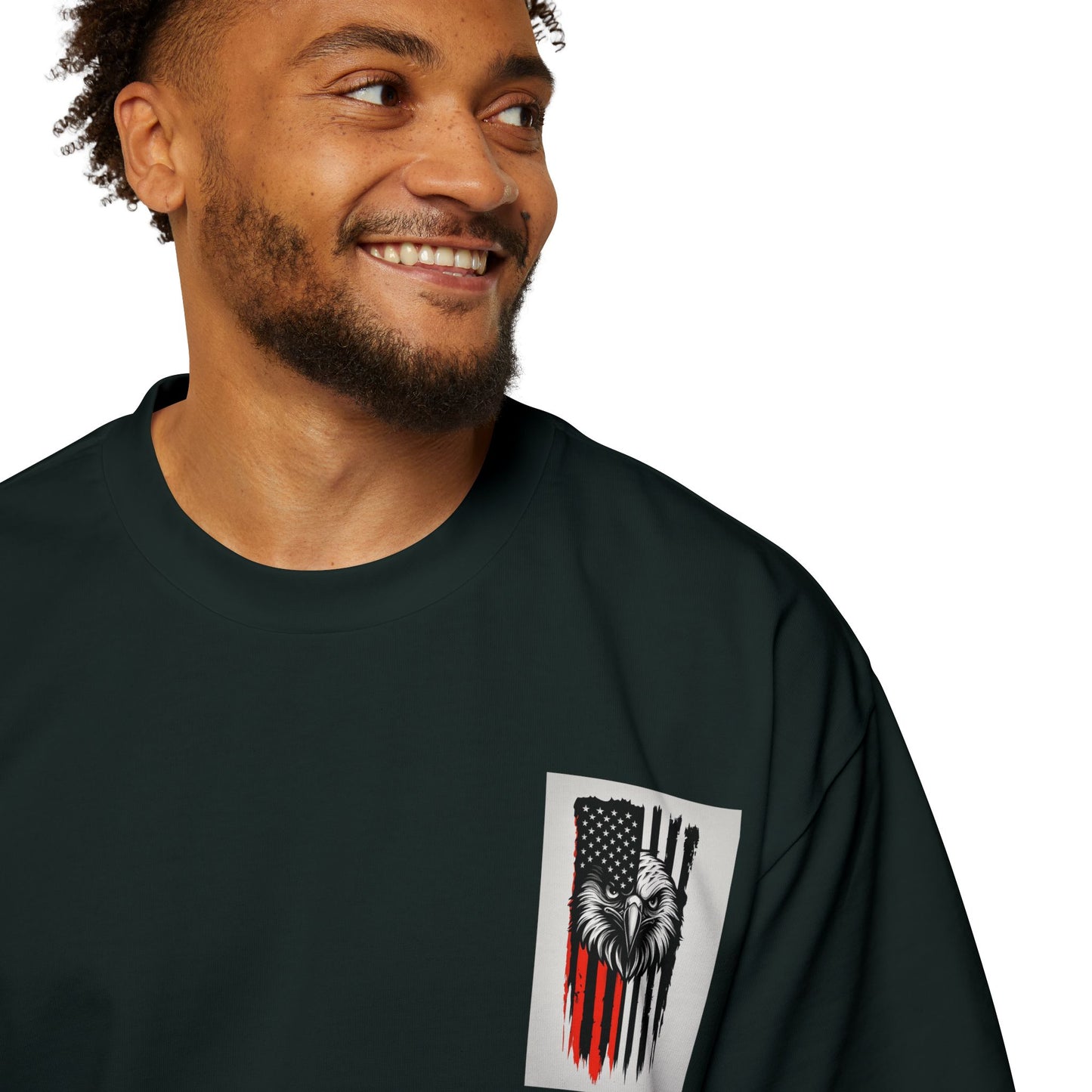 Bold American Eagle Tee for Men, Patriotic Oversized Shirt, Casual Wear, Gift for Dad, Independence Day Apparel, Freedom Outfit