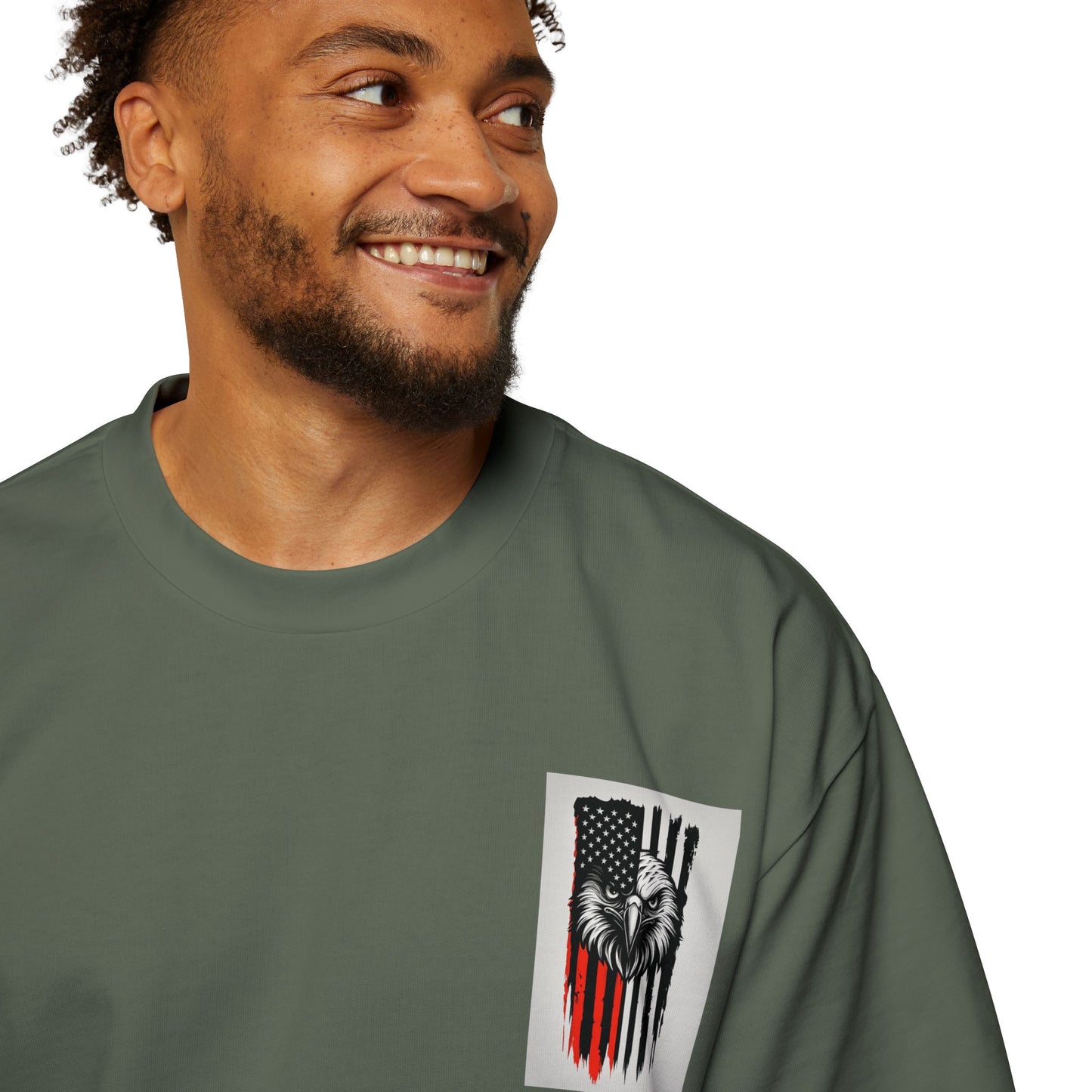 Bold American Eagle Tee for Men, Patriotic Oversized Shirt, Casual Wear, Gift for Dad, Independence Day Apparel, Freedom Outfit