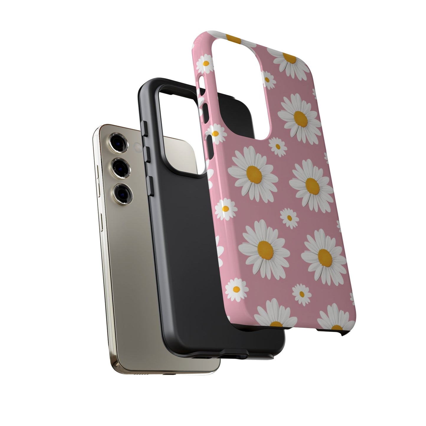 Daisy Phone Case | Floral Design, Tough Protection, Pink Flower Pattern, Gift for Her, Spring Aesthetic, iPhone Case