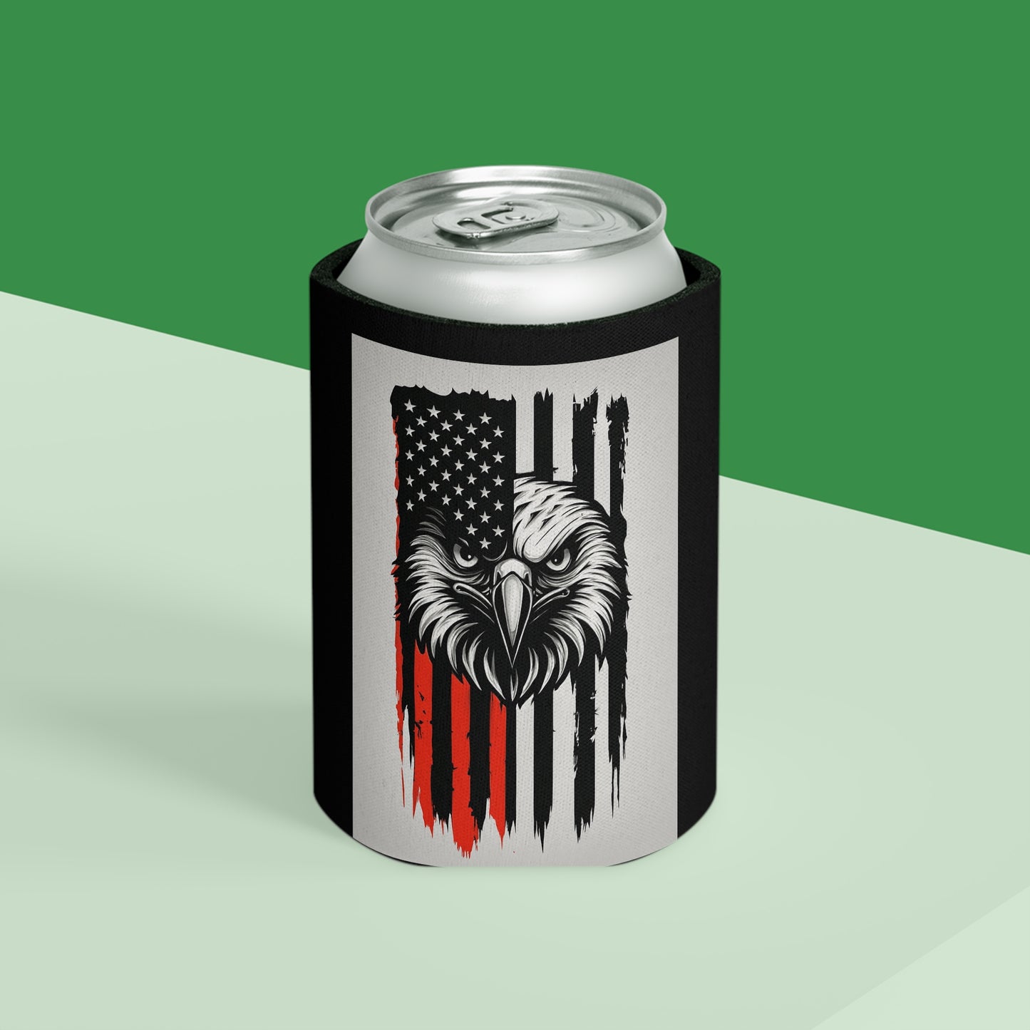 Patriotic Eagle Can Cooler, American Flag Drink Sleeve, BBQ Favors, 4th of July Gifts, Outdoor Party Essential, Sports Event Accessory