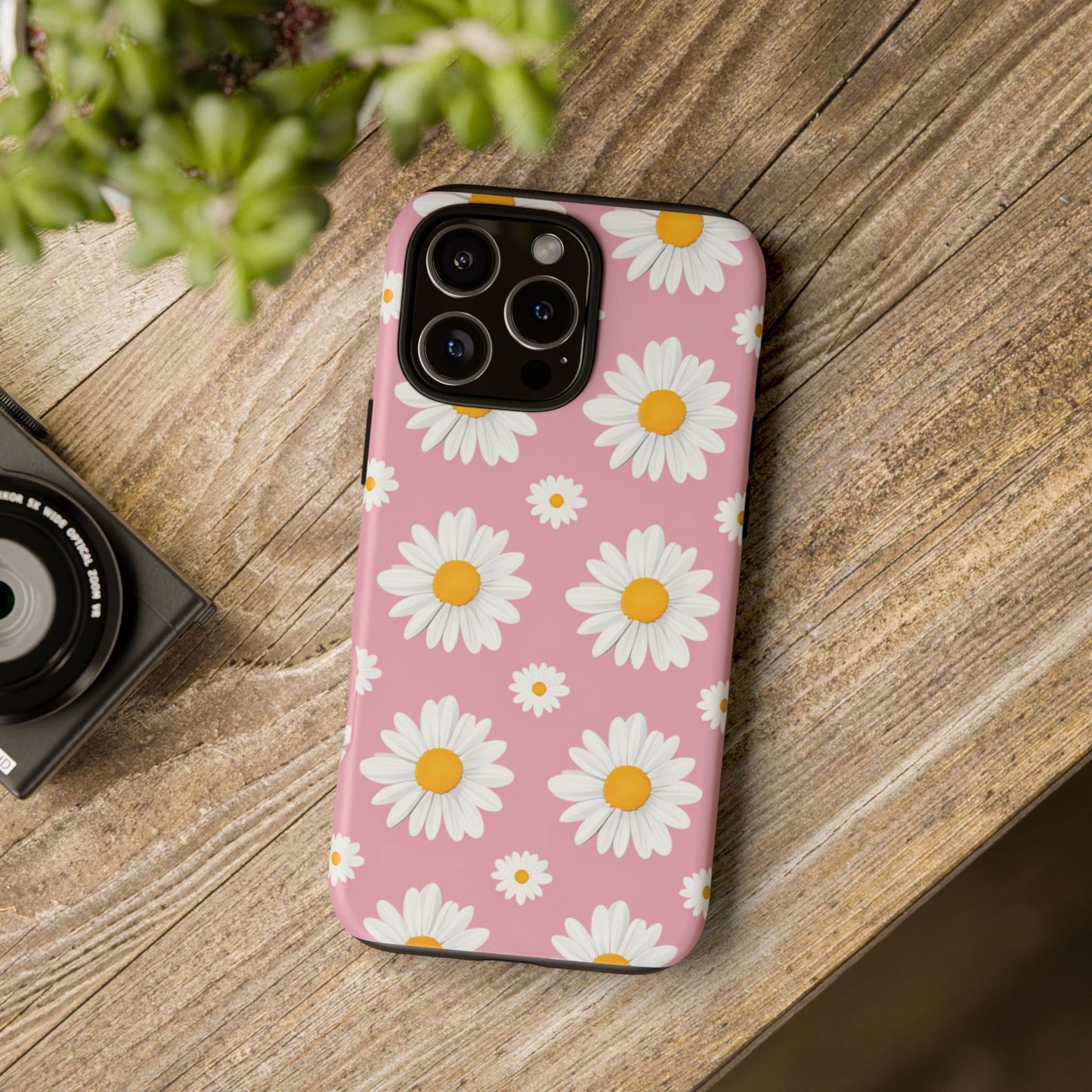 Daisy Phone Case | Floral Design, Tough Protection, Pink Flower Pattern, Gift for Her, Spring Aesthetic, iPhone Case