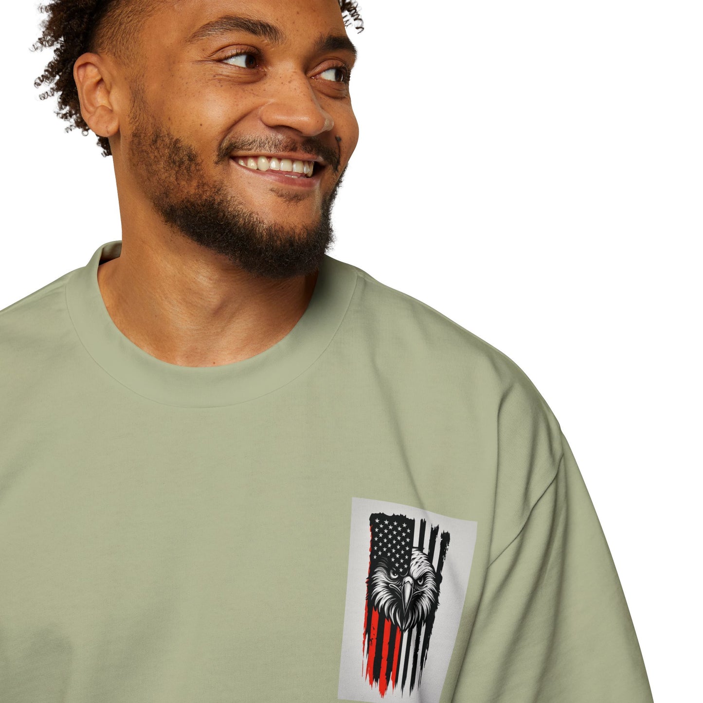 Bold American Eagle Tee for Men, Patriotic Oversized Shirt, Casual Wear, Gift for Dad, Independence Day Apparel, Freedom Outfit