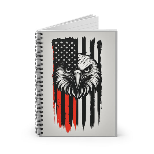Patriotic Eagle Spiral Notebook - Ruled Lines, Eagle Journal, USA Notebook, American Flag Stationery, Gift for Veterans, Memorial Day