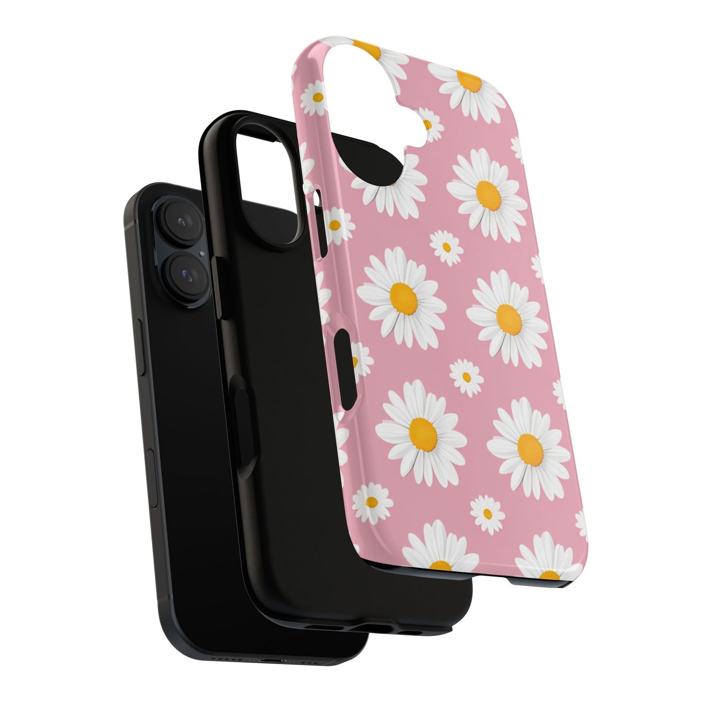 Daisy Phone Case | Floral Design, Tough Protection, Pink Flower Pattern, Gift for Her, Spring Aesthetic, iPhone Case