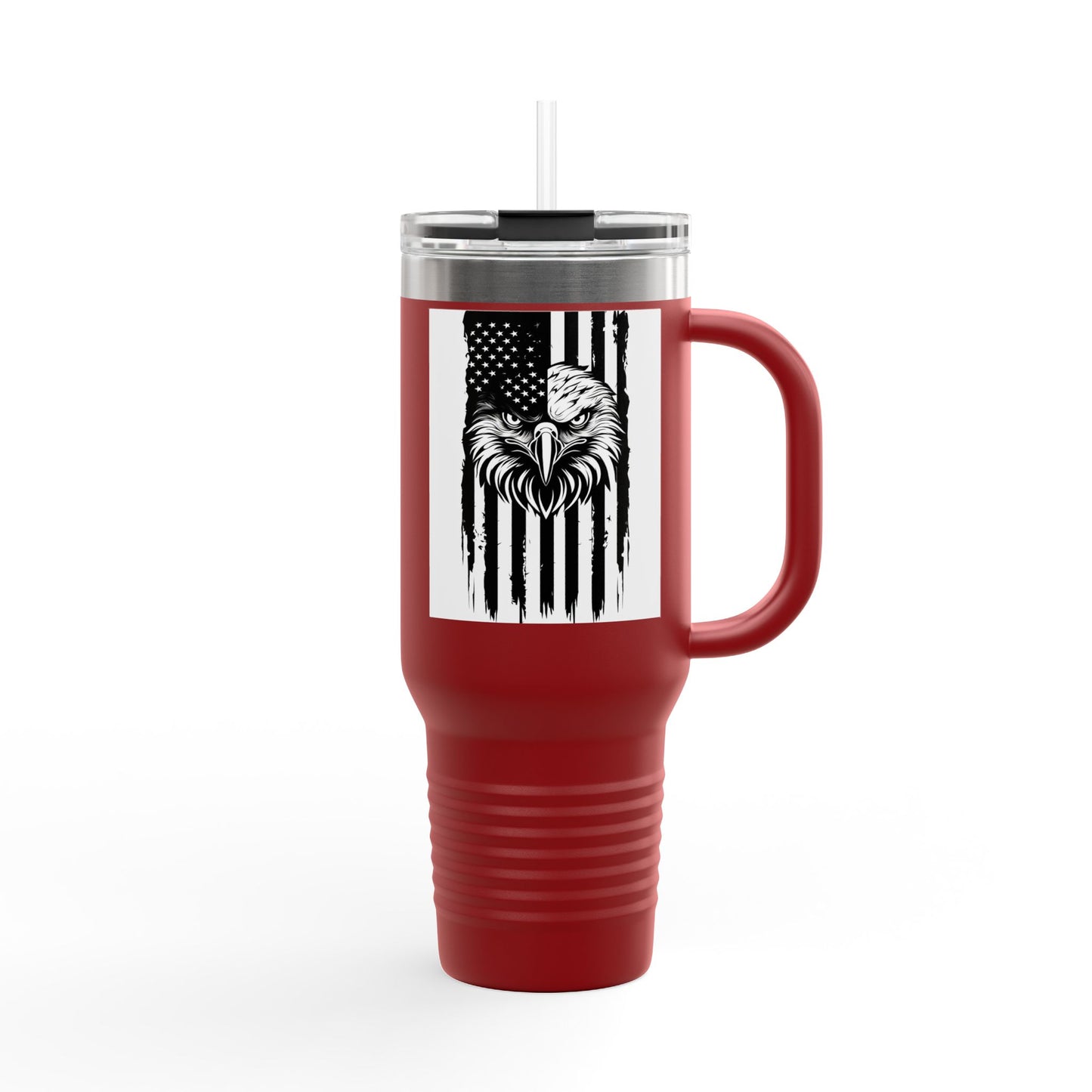 Patriotic Insulated Travel Mug, 40oz - American Eagle Design, Perfect for Outdoors, Gifts, Sports Events, Camping, Travel