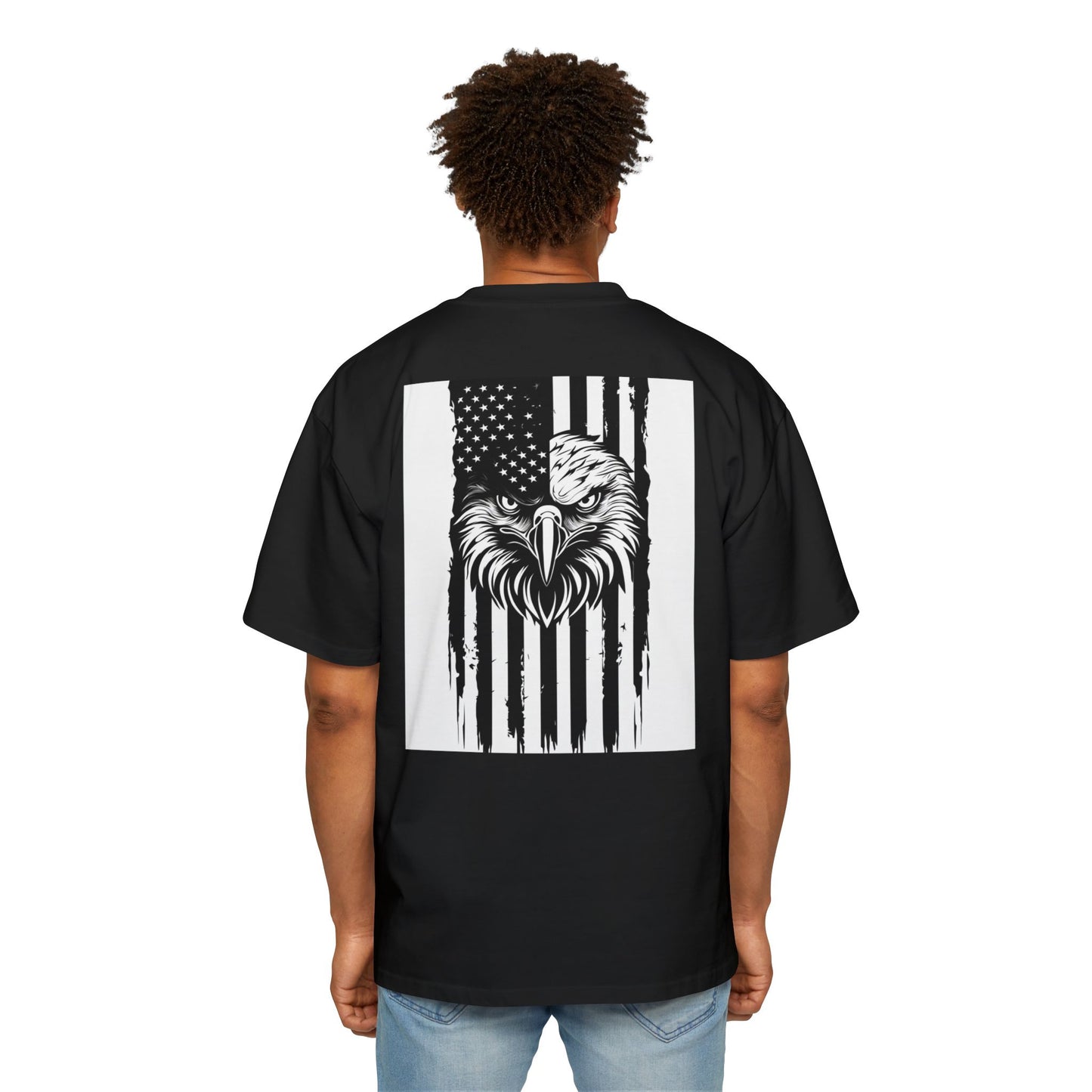 Bold American Eagle Tee for Men, Patriotic Oversized Shirt, Casual Wear, Gift for Dad, Independence Day Apparel, Freedom Outfit