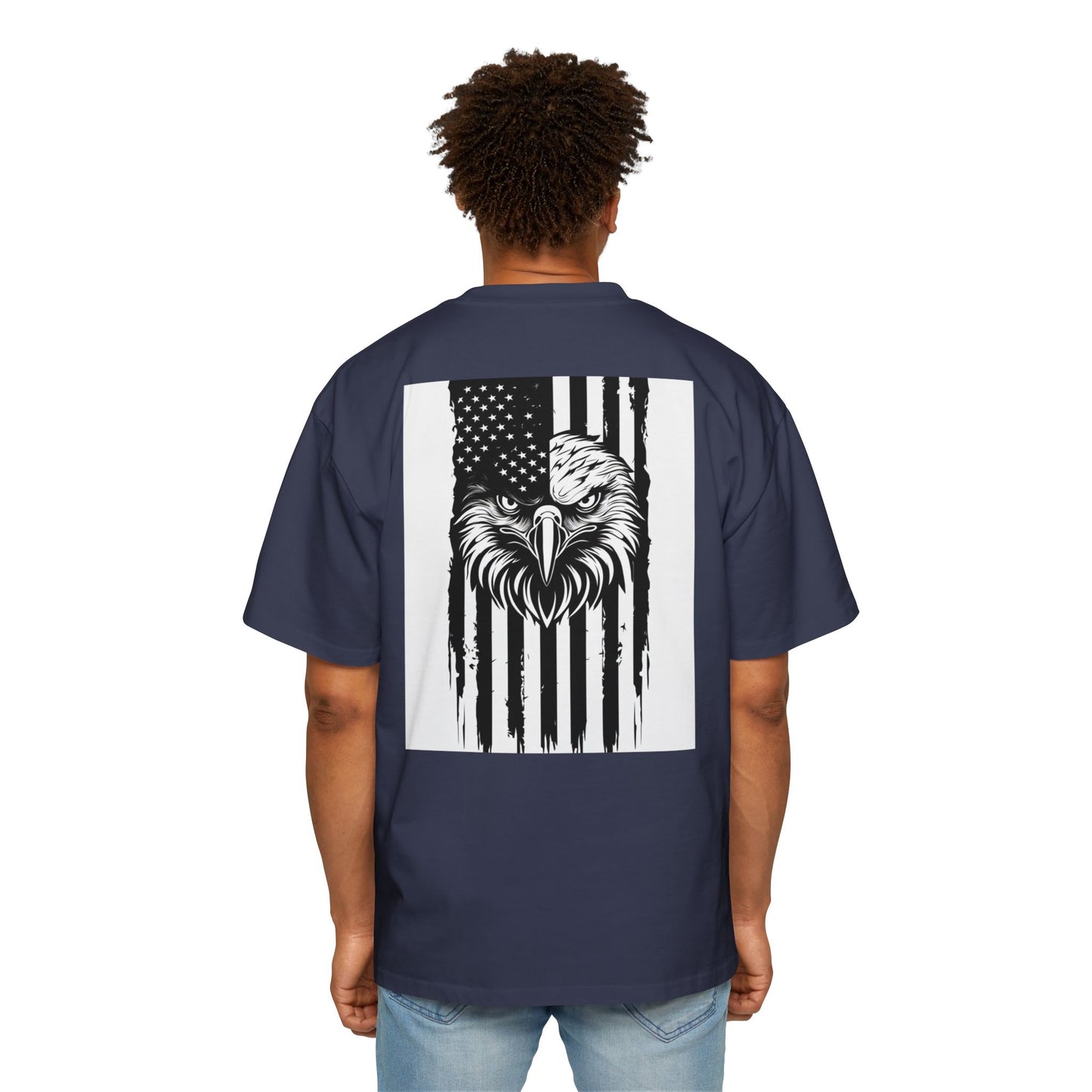 Bold American Eagle Tee for Men, Patriotic Oversized Shirt, Casual Wear, Gift for Dad, Independence Day Apparel, Freedom Outfit