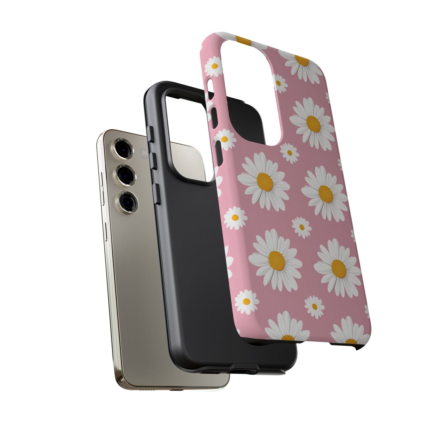Daisy Phone Case | Floral Design, Tough Protection, Pink Flower Pattern, Gift for Her, Spring Aesthetic, iPhone Case