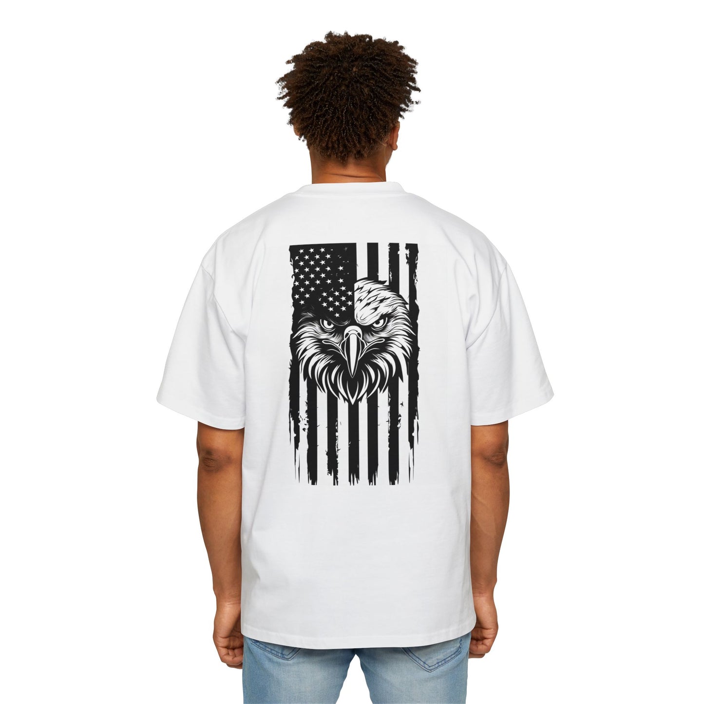 Bold American Eagle Tee for Men, Patriotic Oversized Shirt, Casual Wear, Gift for Dad, Independence Day Apparel, Freedom Outfit
