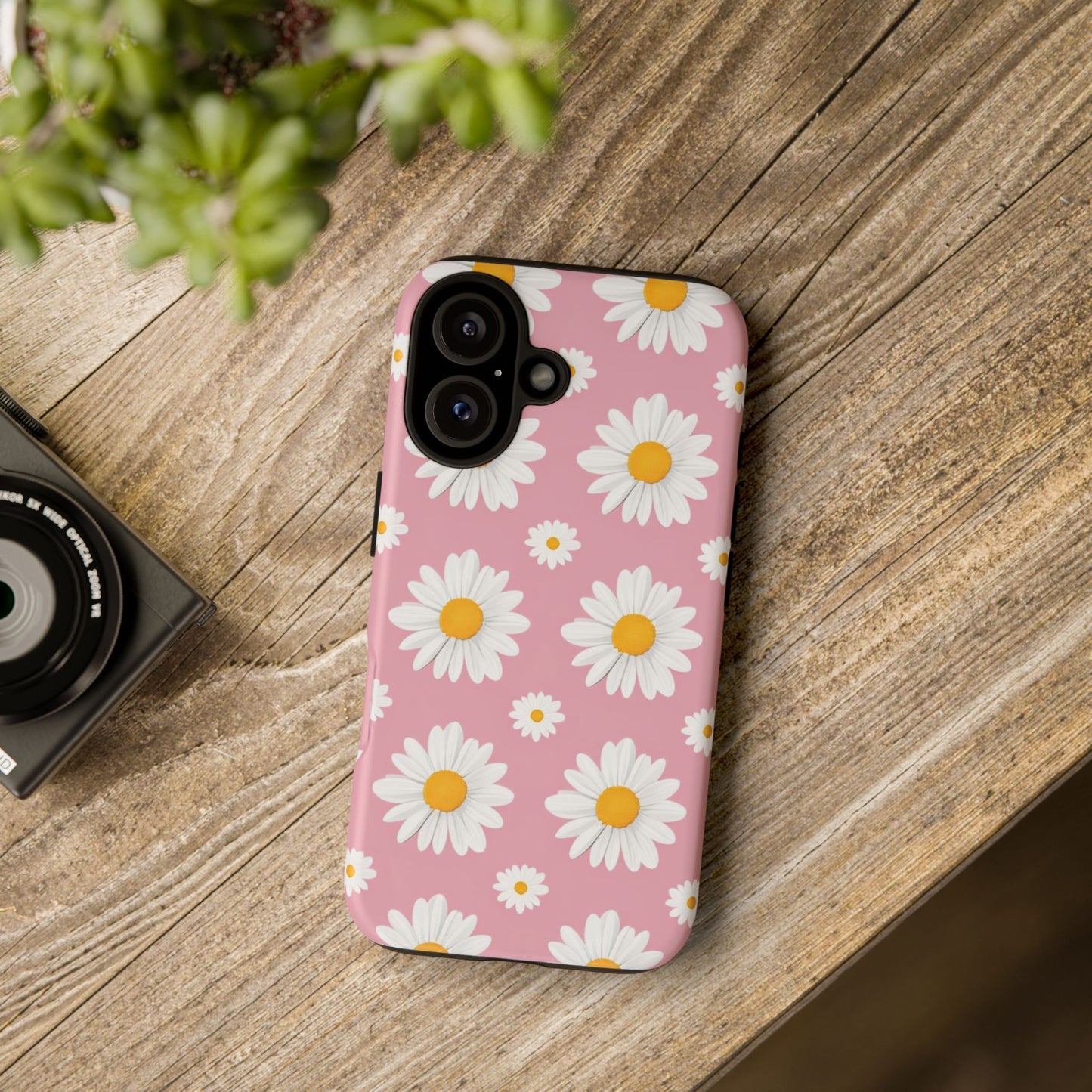 Daisy Phone Case | Floral Design, Tough Protection, Pink Flower Pattern, Gift for Her, Spring Aesthetic, iPhone Case
