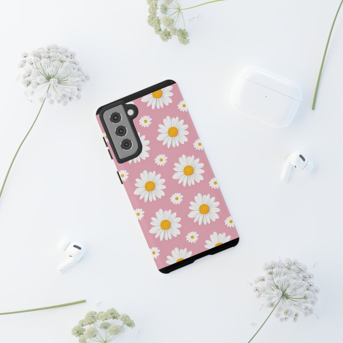 Daisy Phone Case | Floral Design, Tough Protection, Pink Flower Pattern, Gift for Her, Spring Aesthetic, iPhone Case
