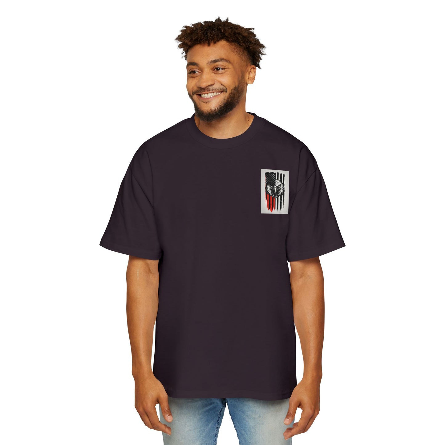 Bold American Eagle Tee for Men, Patriotic Oversized Shirt, Casual Wear, Gift for Dad, Independence Day Apparel, Freedom Outfit
