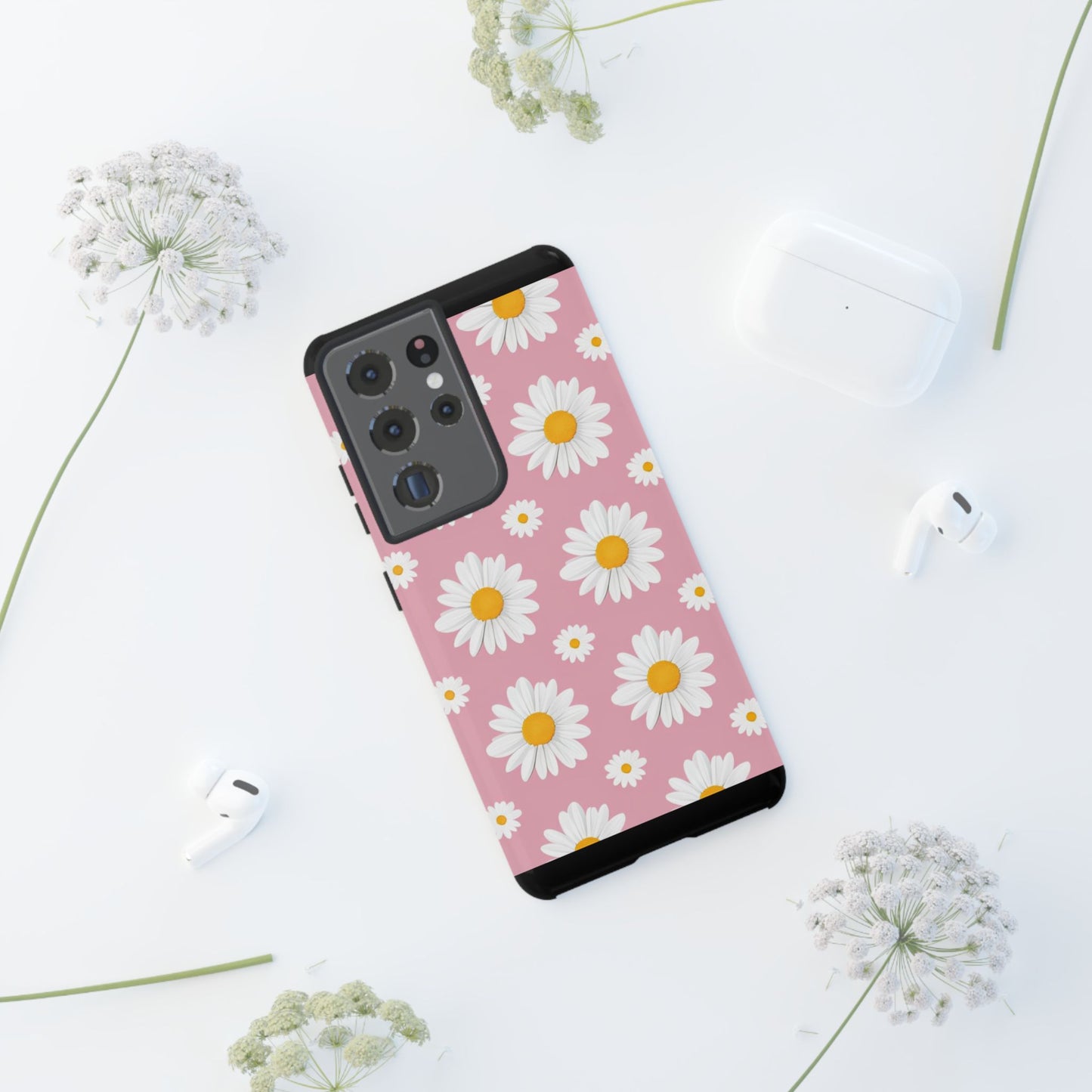 Daisy Phone Case | Floral Design, Tough Protection, Pink Flower Pattern, Gift for Her, Spring Aesthetic, iPhone Case