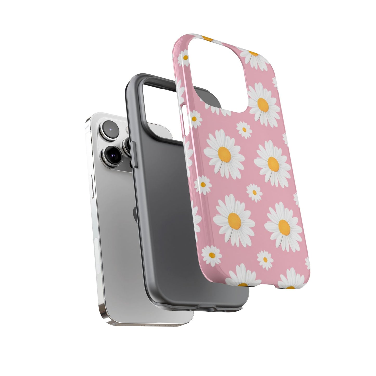 Daisy Phone Case | Floral Design, Tough Protection, Pink Flower Pattern, Gift for Her, Spring Aesthetic, iPhone Case