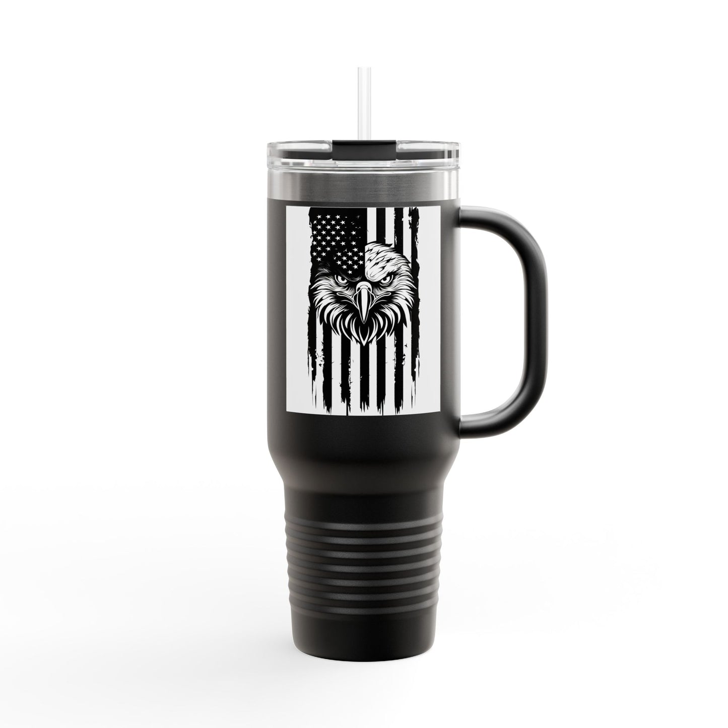 Patriotic Insulated Travel Mug, 40oz - American Eagle Design, Perfect for Outdoors, Gifts, Sports Events, Camping, Travel