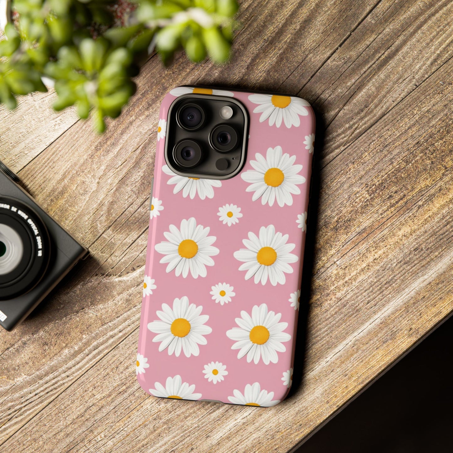 Daisy Phone Case | Floral Design, Tough Protection, Pink Flower Pattern, Gift for Her, Spring Aesthetic, iPhone Case