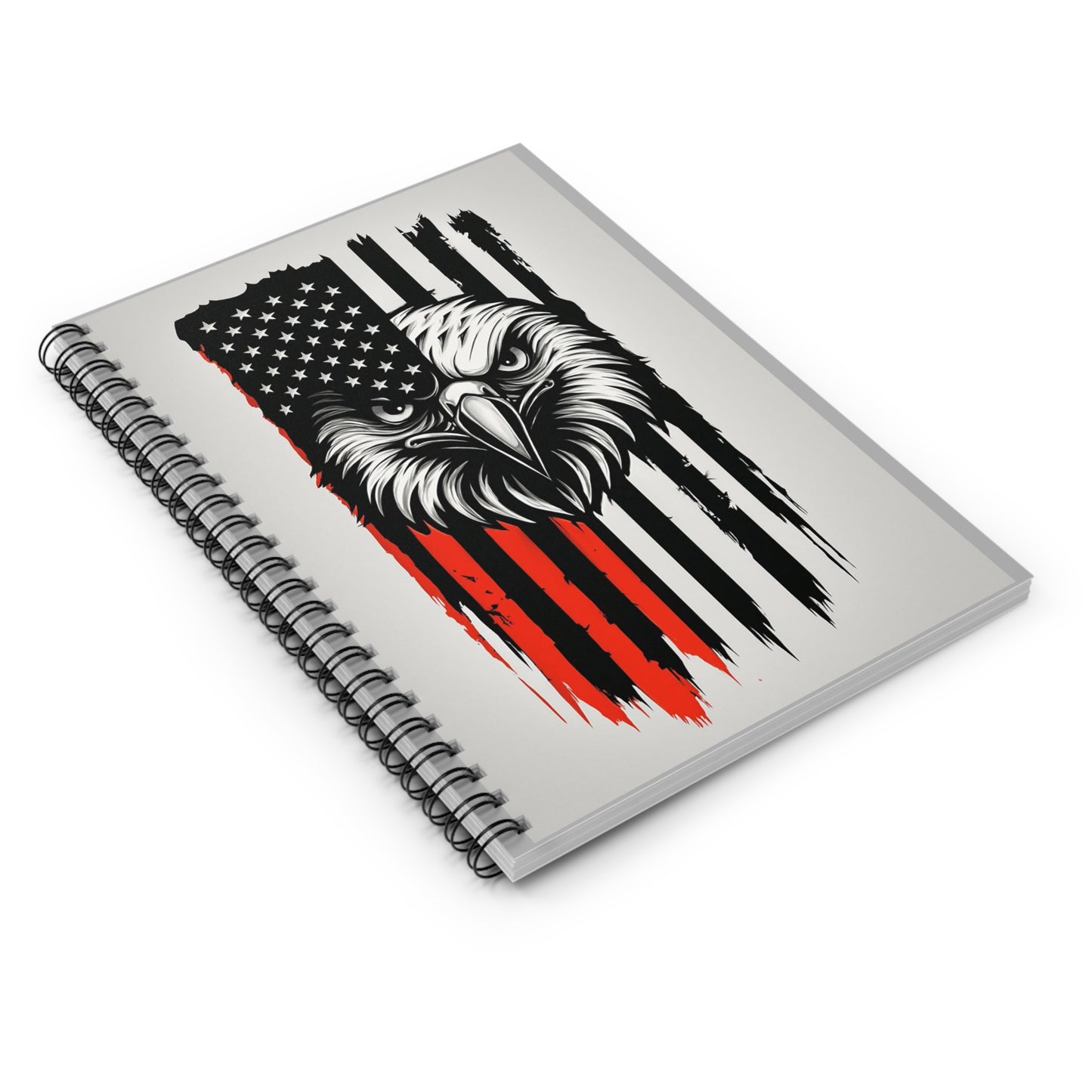 Patriotic Eagle Spiral Notebook - Ruled Lines, Eagle Journal, USA Notebook, American Flag Stationery, Gift for Veterans, Memorial Day
