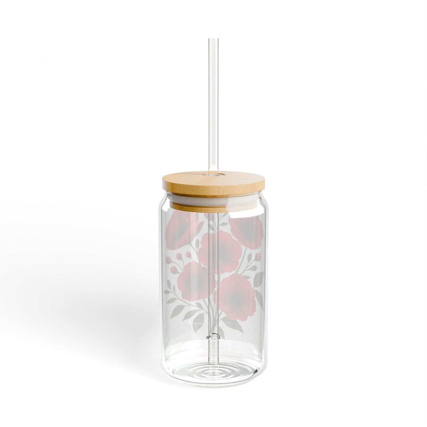 Floral Sipper Glass, 16oz - Elegant Drinkware for Picnic, Garden Parties, Home Decor, Gift for Her, Summer Gathering