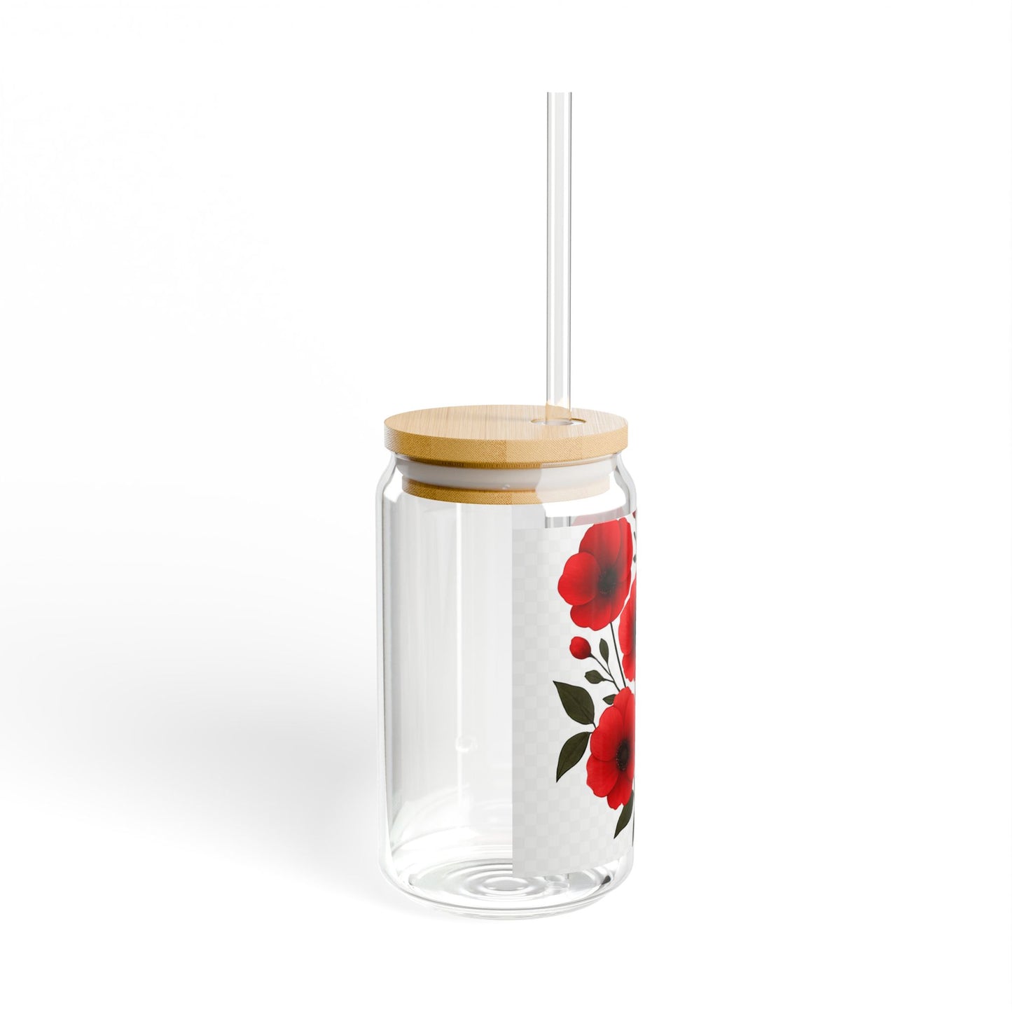 Floral Sipper Glass, 16oz - Elegant Drinkware for Picnic, Garden Parties, Home Decor, Gift for Her, Summer Gathering