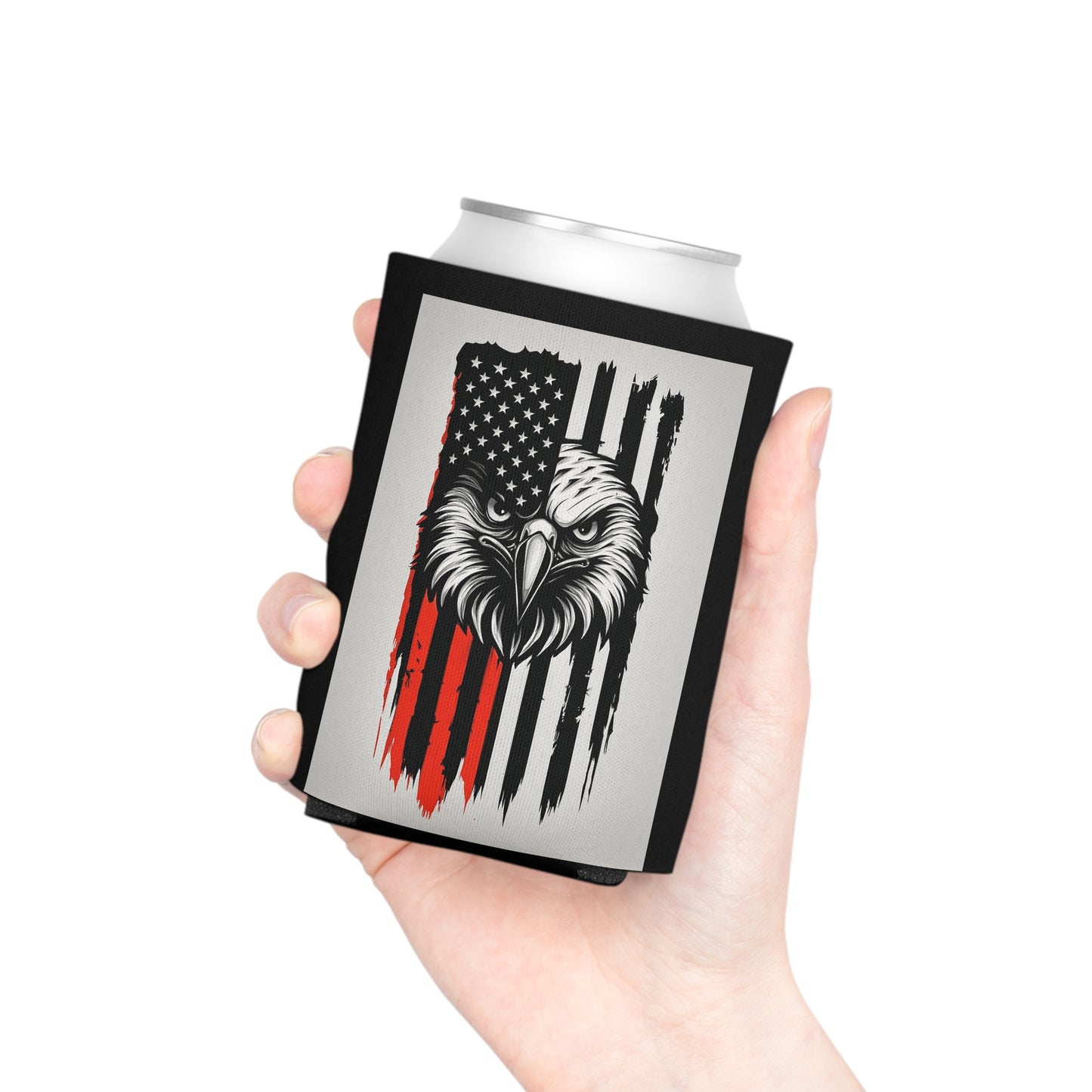 Patriotic Eagle Can Cooler, American Flag Drink Sleeve, BBQ Favors, 4th of July Gifts, Outdoor Party Essential, Sports Event Accessory