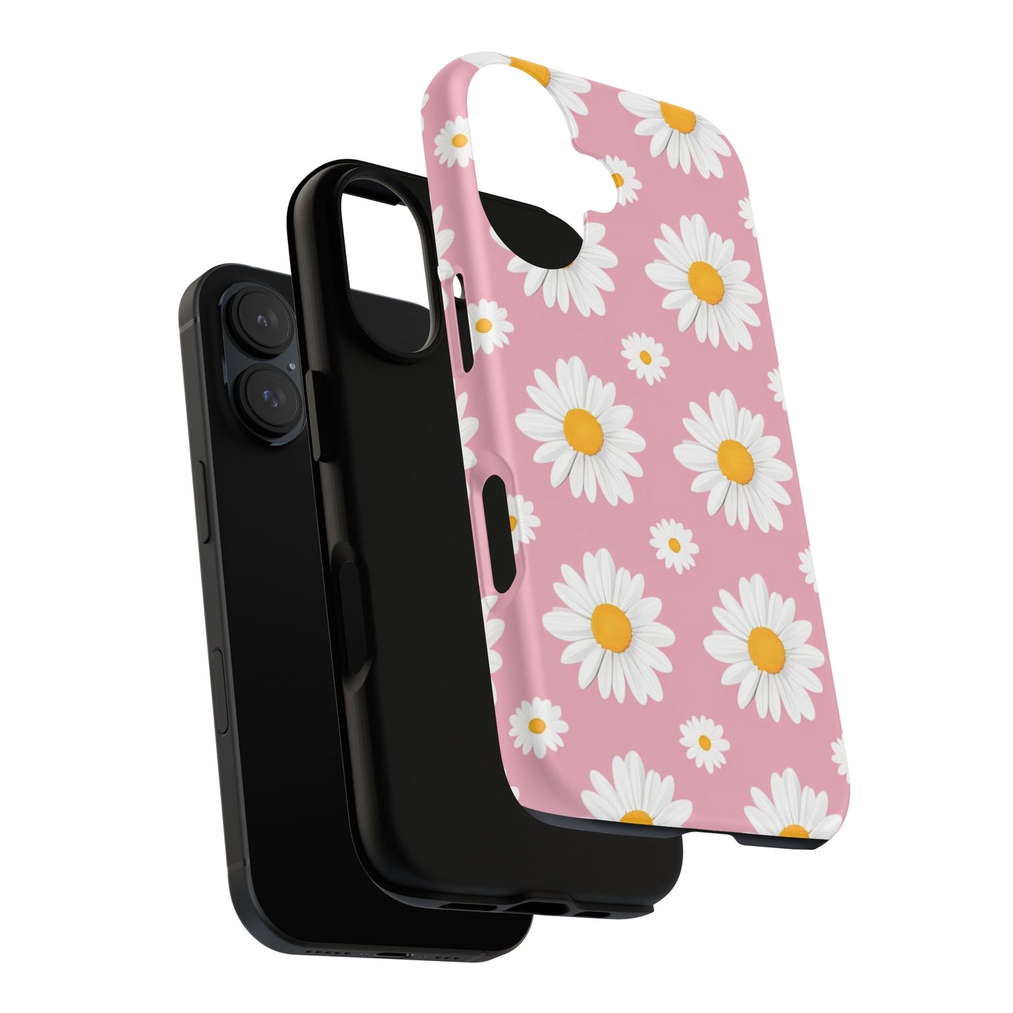 Daisy Phone Case | Floral Design, Tough Protection, Pink Flower Pattern, Gift for Her, Spring Aesthetic, iPhone Case