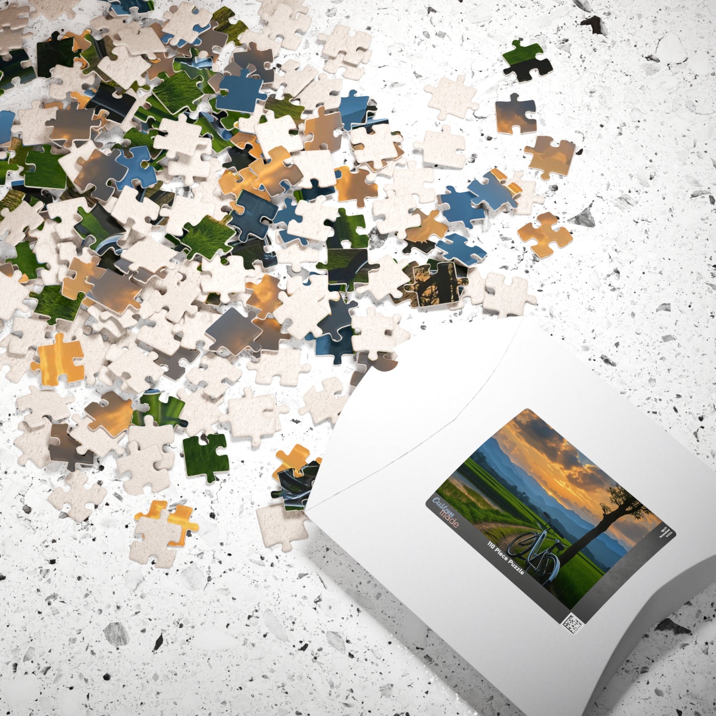 Puzzle for Nature Lovers, Scenic Sunset Puzzle, Bike Adventure Puzzle, Outdoor Enthusiast Gift, Family Activity Puzzle