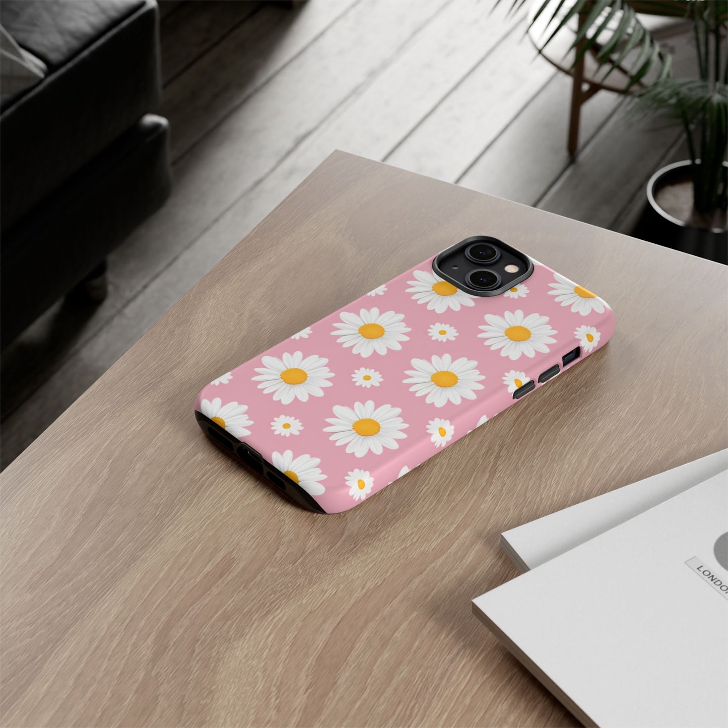 Daisy Phone Case | Floral Design, Tough Protection, Pink Flower Pattern, Gift for Her, Spring Aesthetic, iPhone Case
