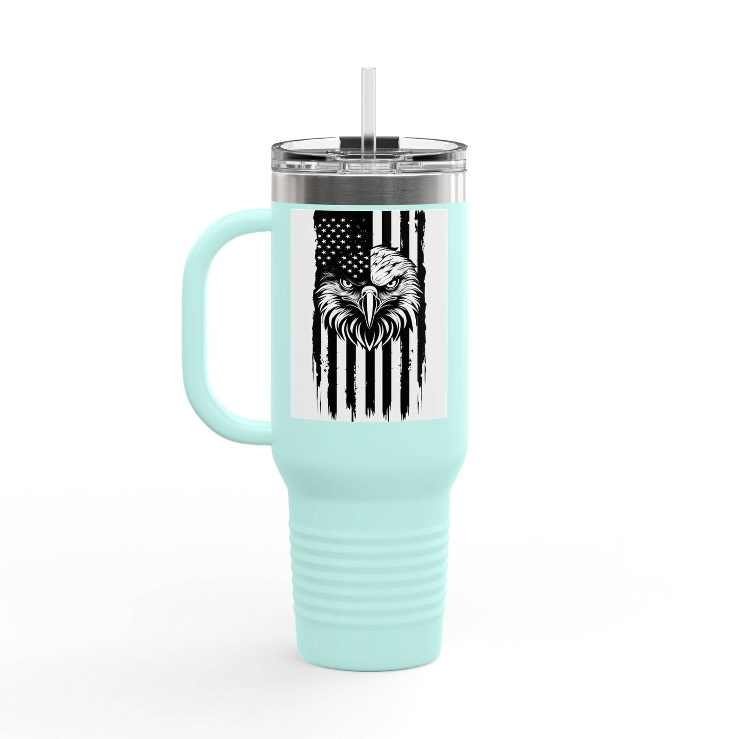 Patriotic Insulated Travel Mug, 40oz - American Eagle Design, Perfect for Outdoors, Gifts, Sports Events, Camping, Travel
