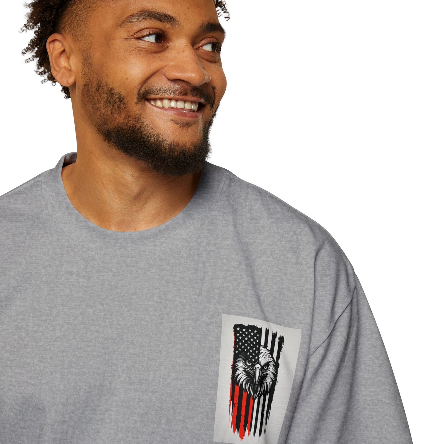 Bold American Eagle Tee for Men, Patriotic Oversized Shirt, Casual Wear, Gift for Dad, Independence Day Apparel, Freedom Outfit
