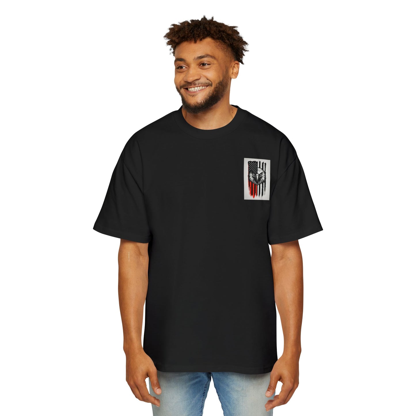 Bold American Eagle Tee for Men, Patriotic Oversized Shirt, Casual Wear, Gift for Dad, Independence Day Apparel, Freedom Outfit