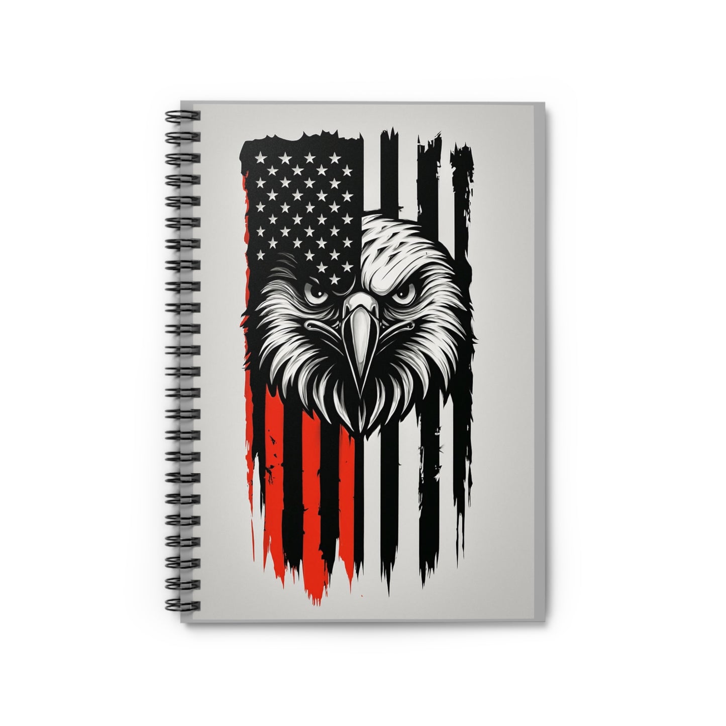 Patriotic Eagle Spiral Notebook - Ruled Lines, Eagle Journal, USA Notebook, American Flag Stationery, Gift for Veterans, Memorial Day
